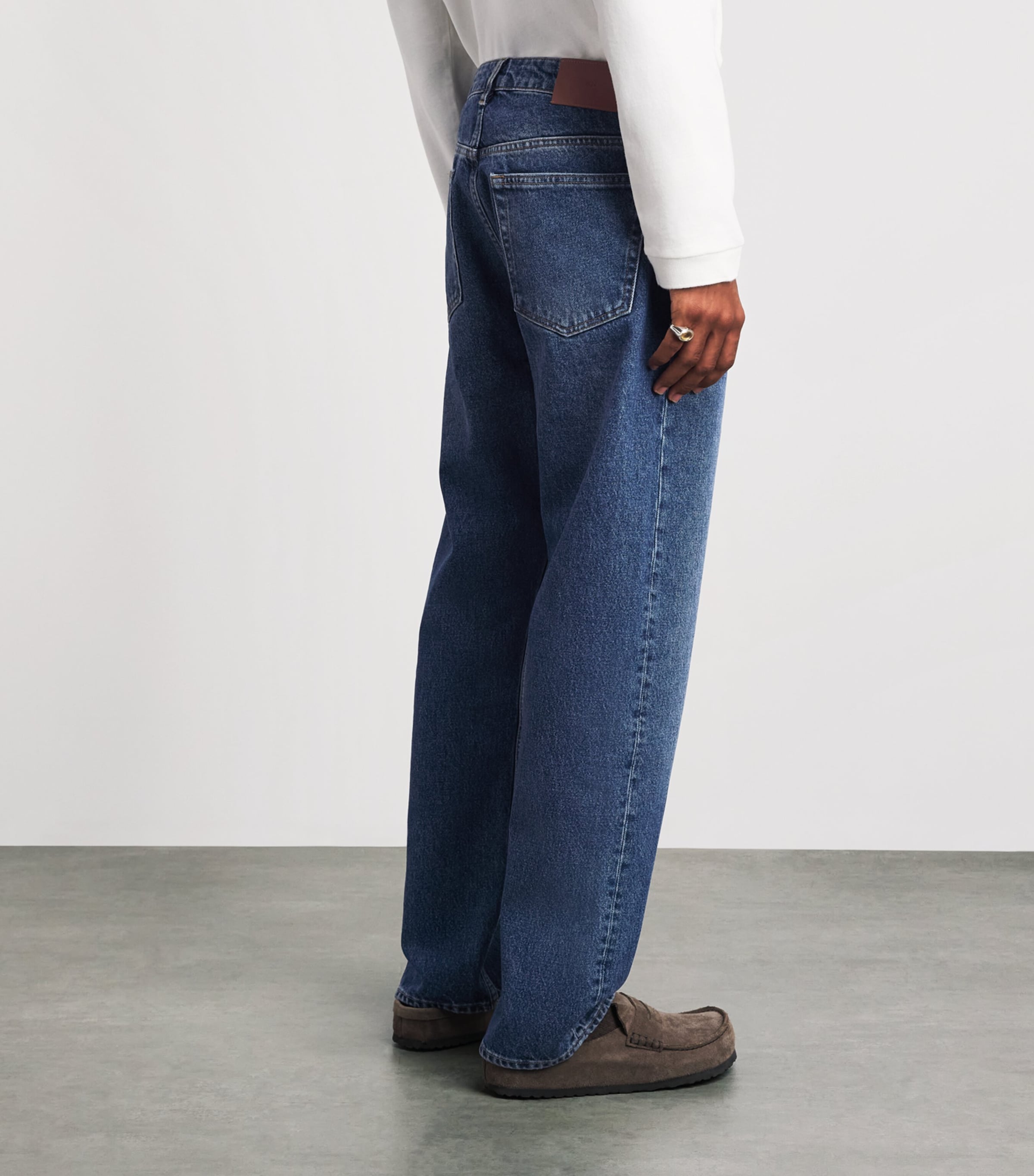 Studio Nicholson Mens Riso Straight Jeans Worn Wash Indigo Image 5