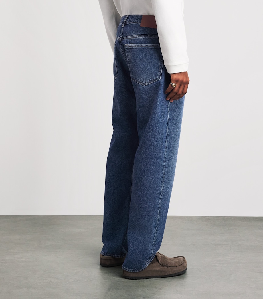 Studio Nicholson Mens Riso Straight Jeans Worn Wash Indigo Image 5