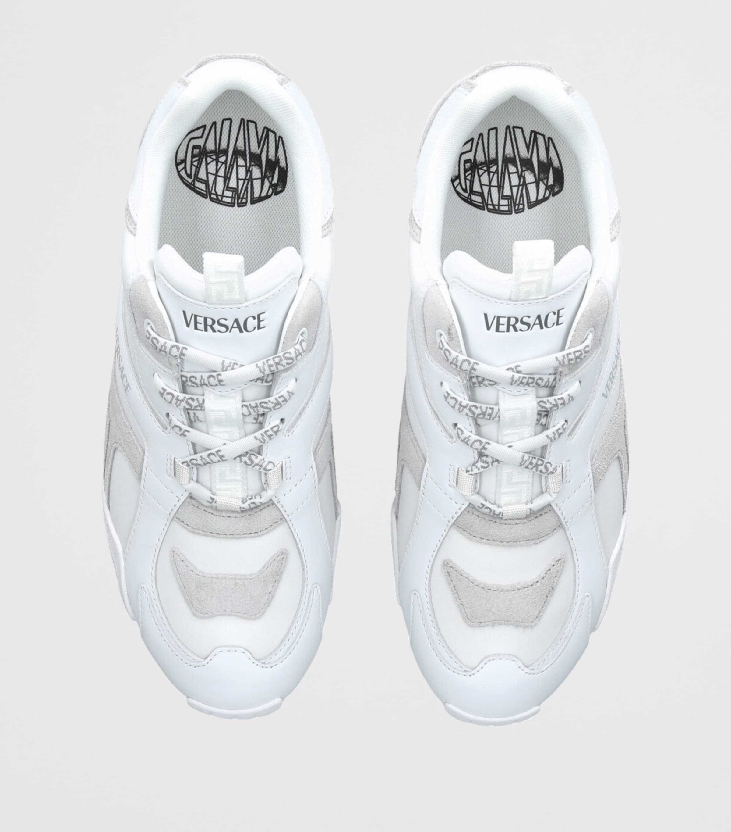 Versace Suede Low-Top Sneakers White Image 4