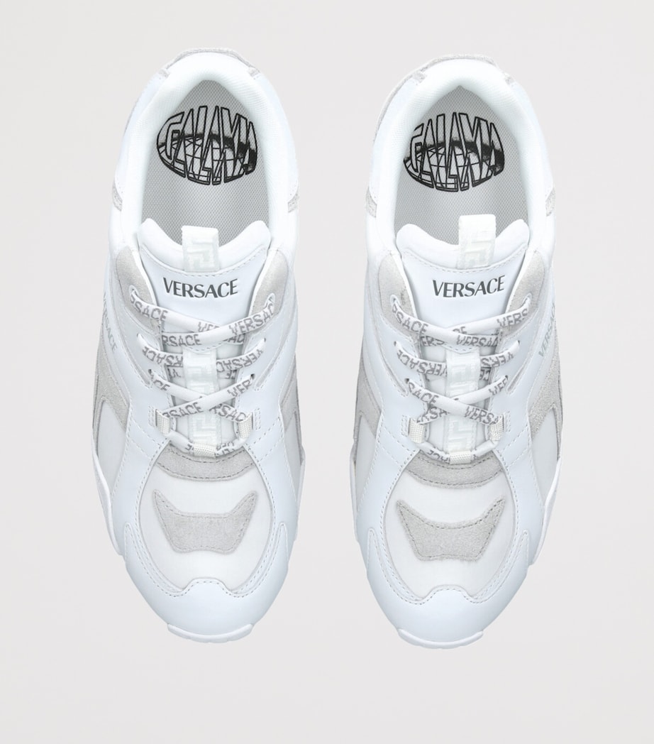 Versace Suede Low-Top Sneakers White Image 4