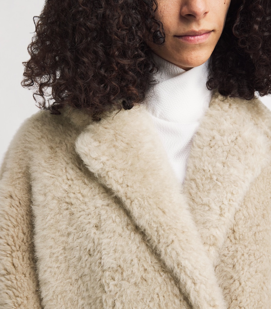 Shearling Trench Coat BEIGE Image 6