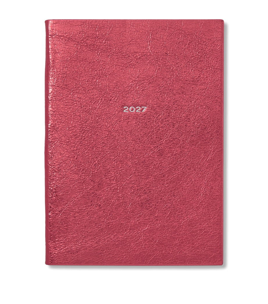 Smythson Leather Soho Weekly Diary 2027 Metallic Rose Image 1