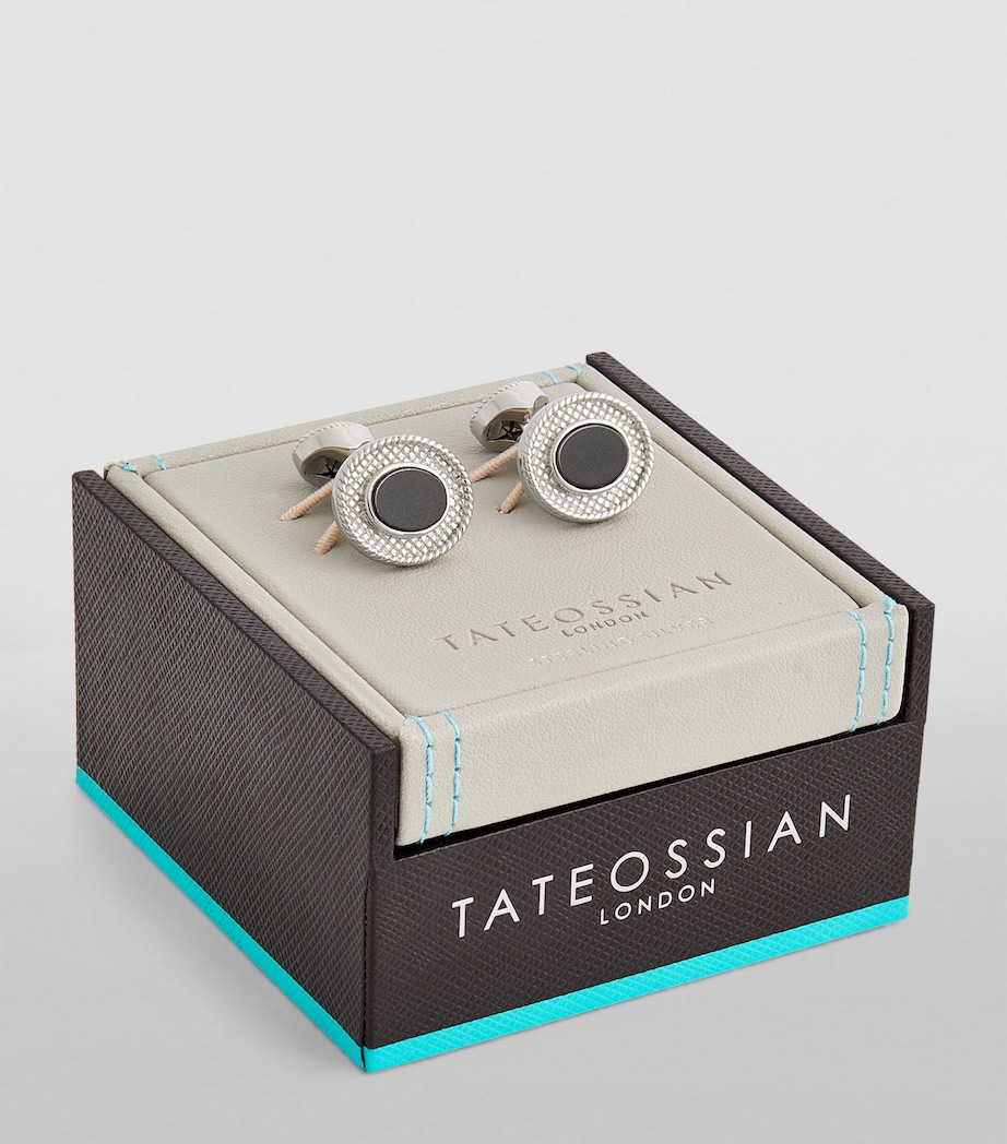 Sterling Silver and Hematite Cufflinks SILVER Image 3