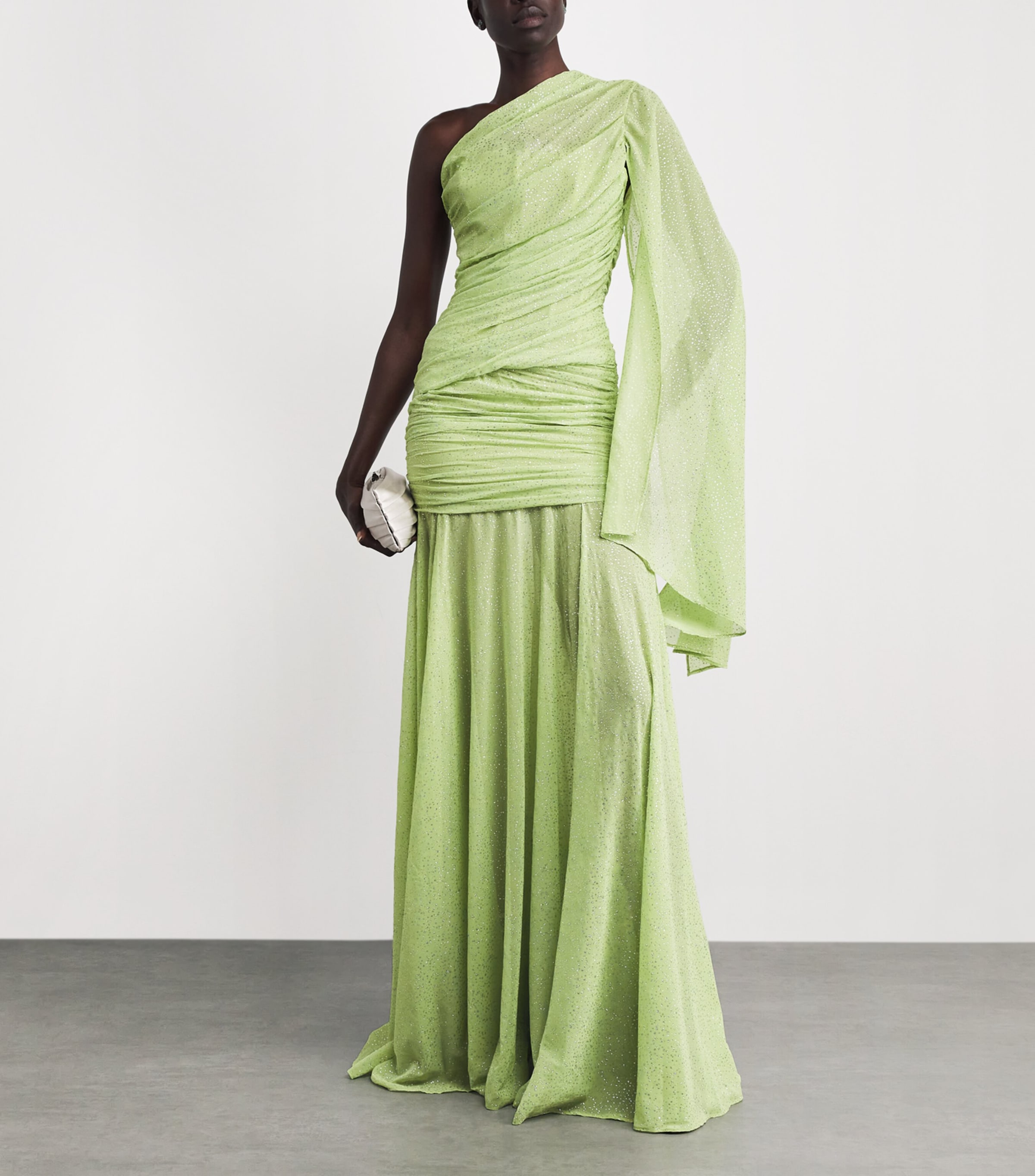 Glitter-Embellished Jacinthe Gown GREEN Image 2