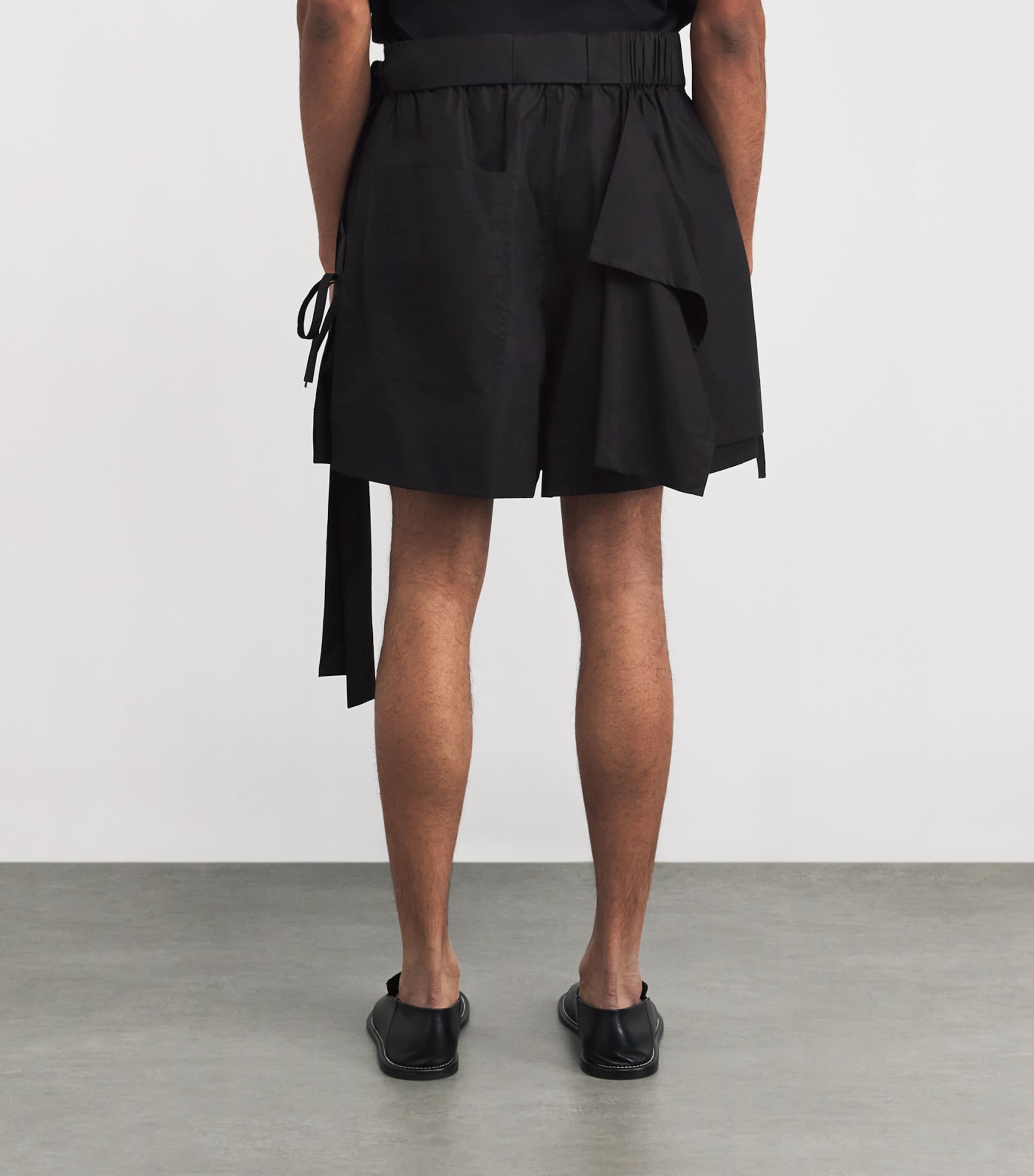 Cotton Layered Shorts BLACK Image 4