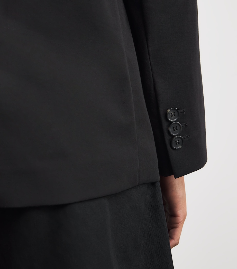 Jersey Single-Breasted Blazer BLACK Image 5