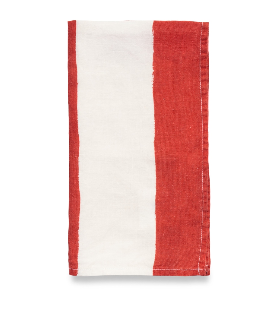 Linen Stripe Napkin (50cm x 50cm) RED Image 1
