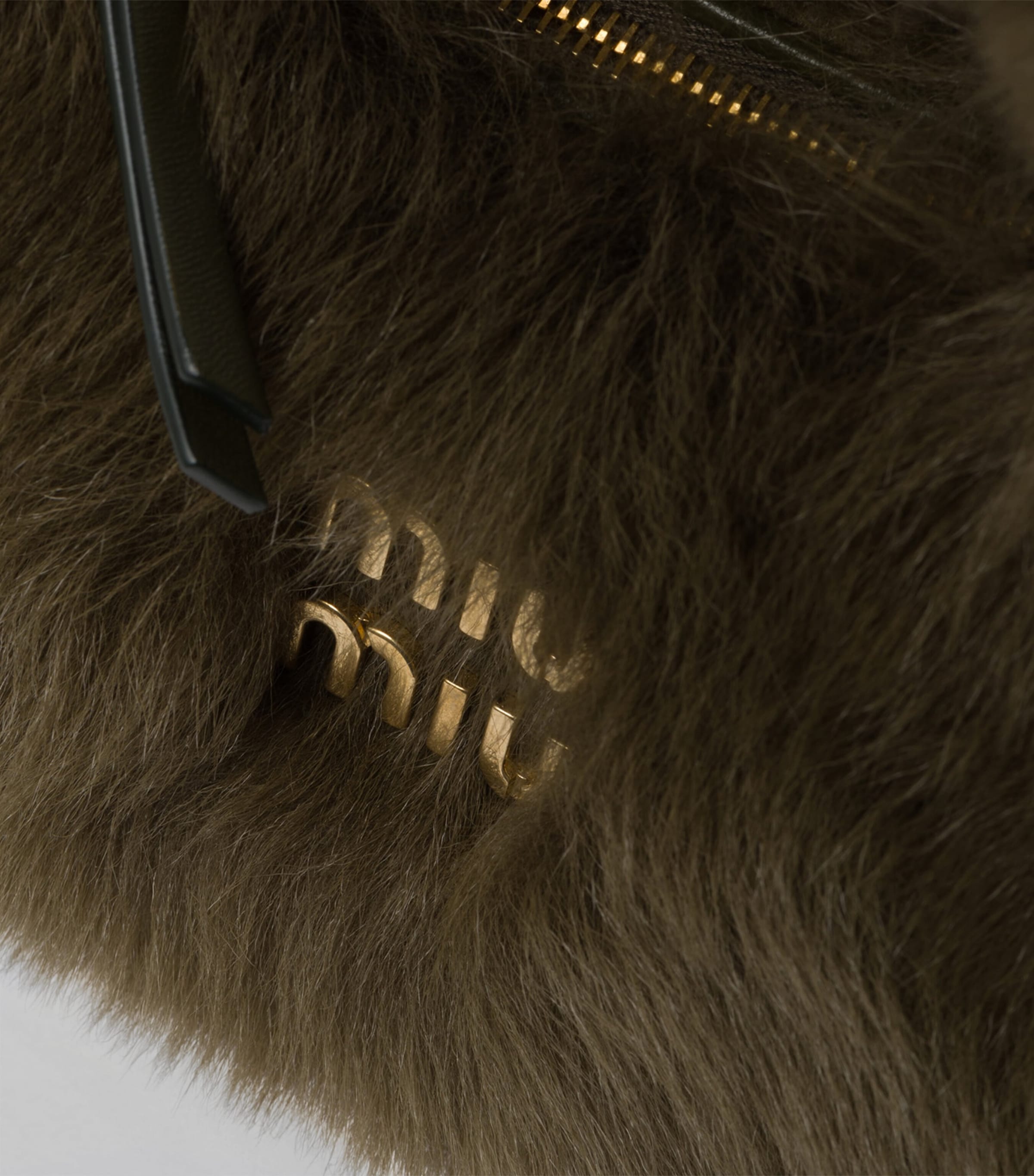 Miu Miu Green Mini Shearling Wander Top-Handle Bag | Harrods UK
