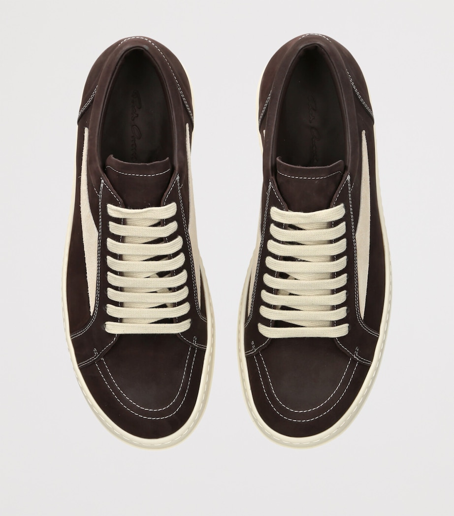 Nubuck Leather Low-Top Sneakers DARK BROWN Image 4