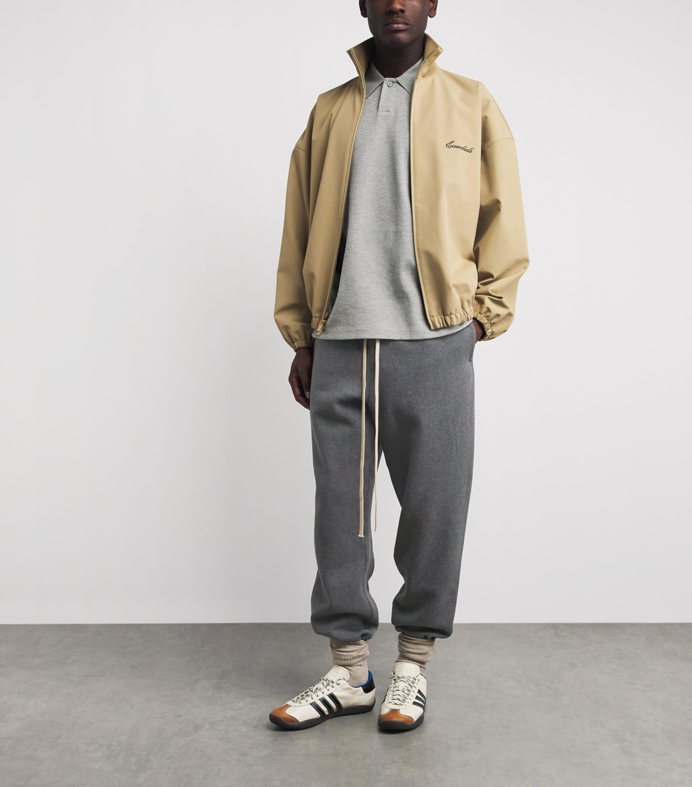 FEAR OF GOD ESSENTIALS Mens Cotton-Blend Sweatpants Charcoal Heather Image 2