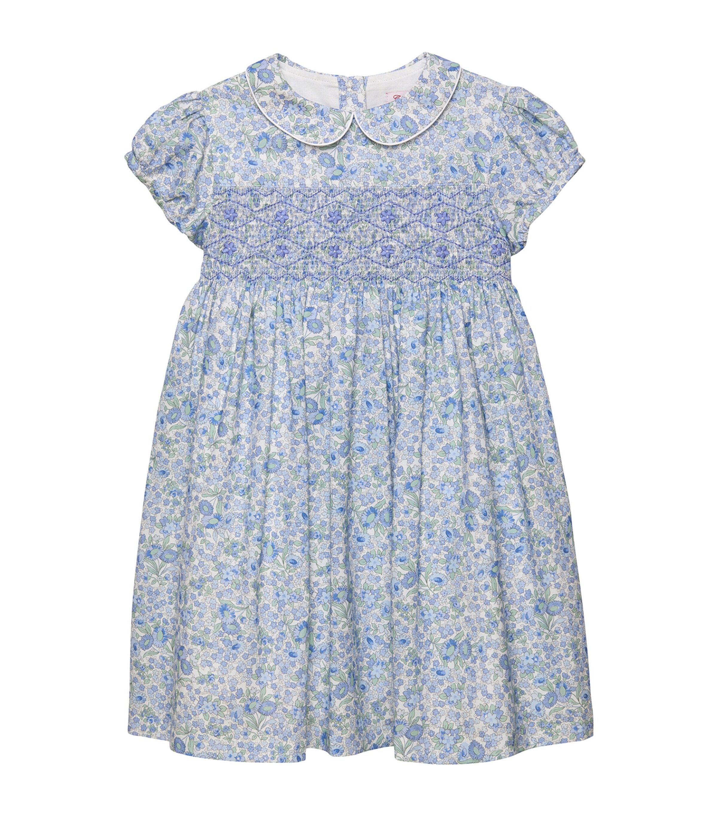 Trotters Floral Arabella Dress (6-11 Years) Blue Floral Image 1