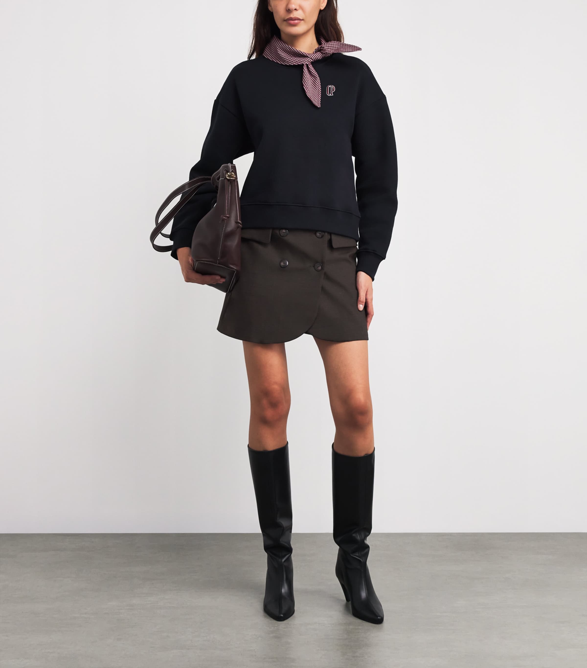 Wool-Blend Mini Skirt BROWN Image 2