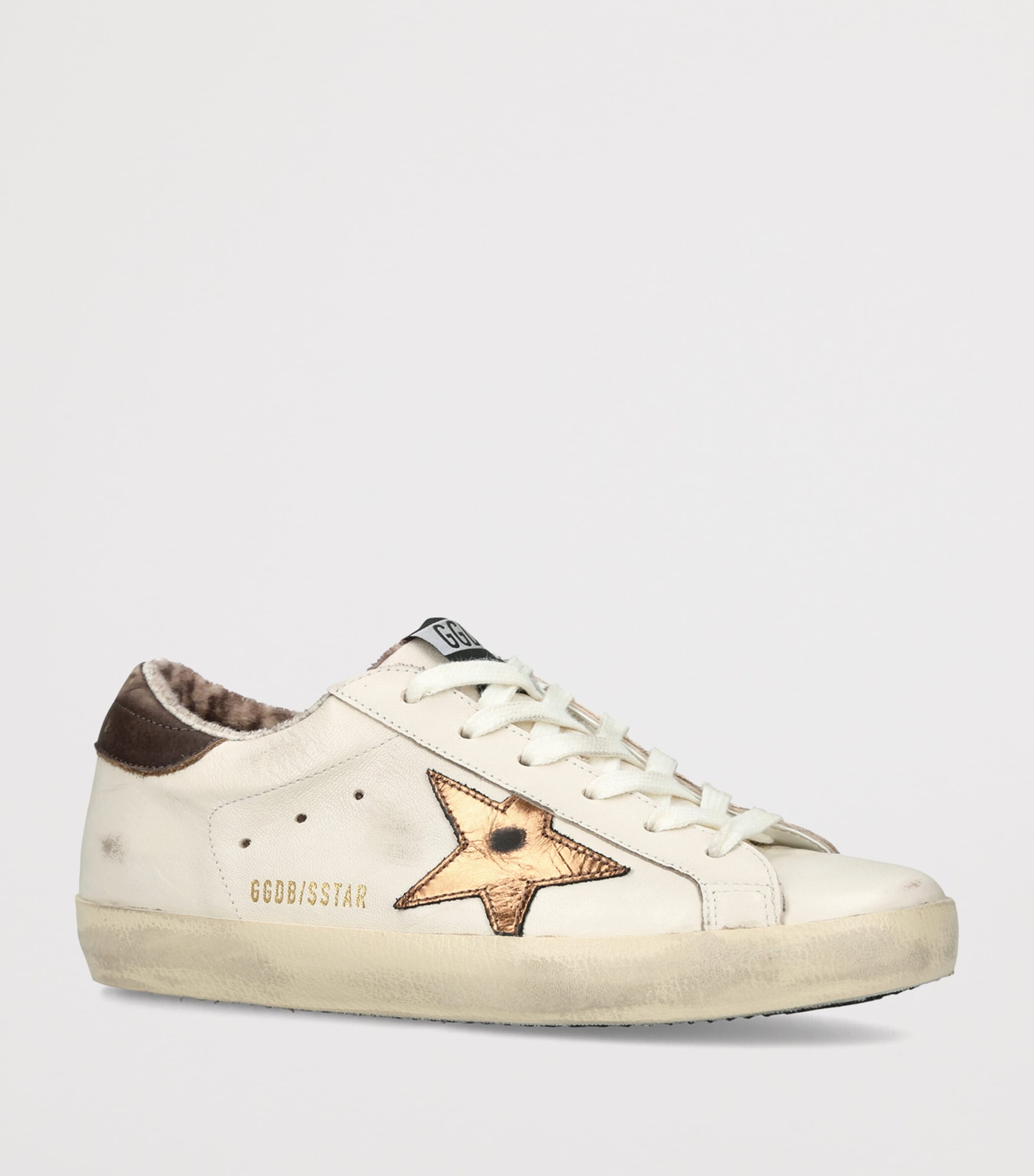 Golden Goose Womens Leather Super-Star Sneakers Cream Comb Image 2