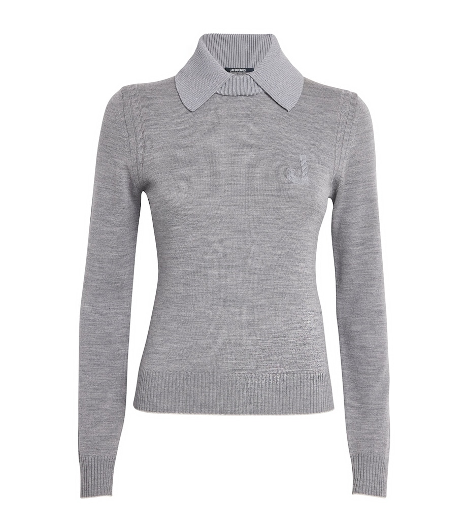 Wool-Blend Tricot Sweater 950 GREY Image 1