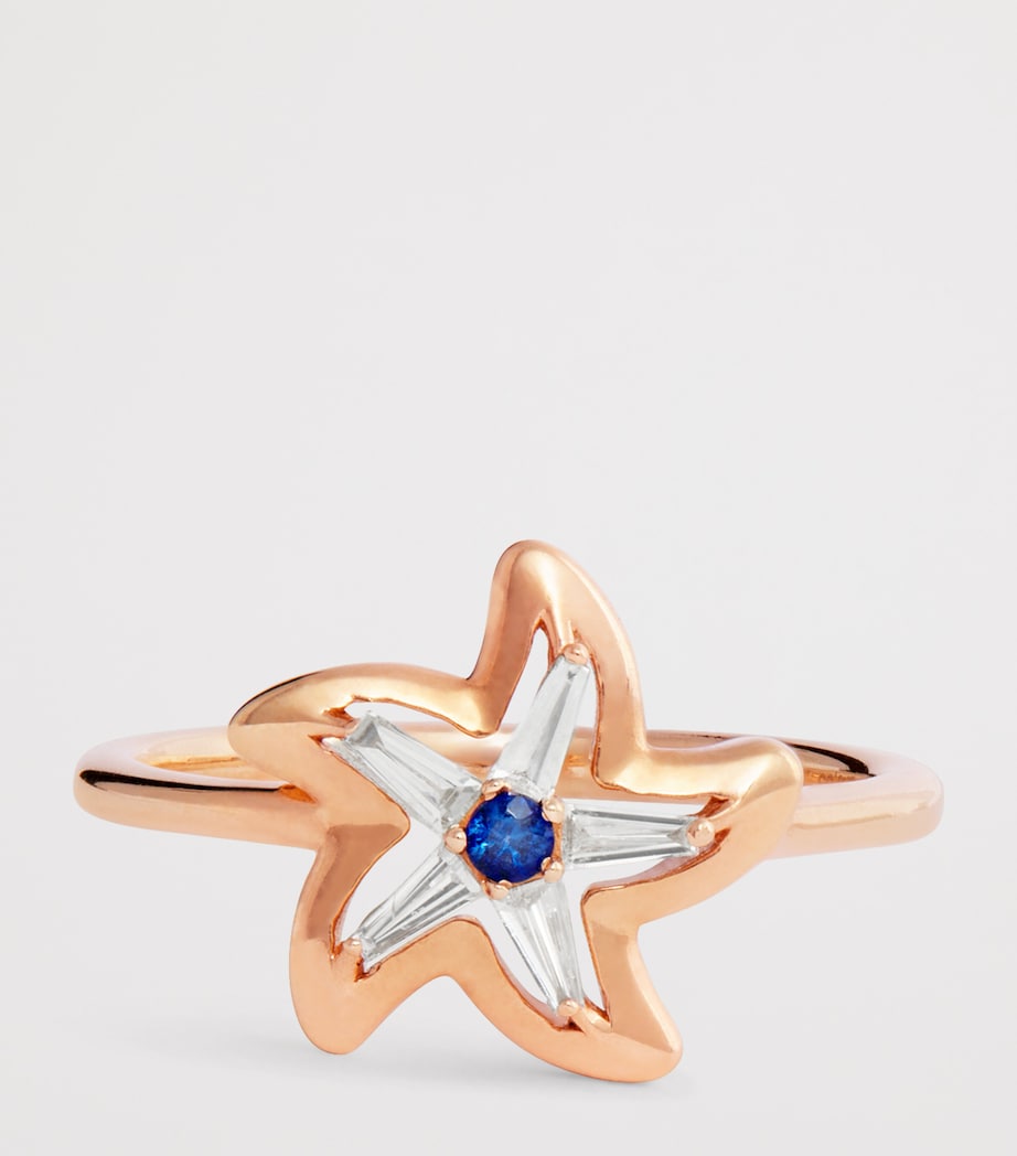 Rose Gold, Diamond and Sapphire Starfish Ring ROSE GOLD Image 4