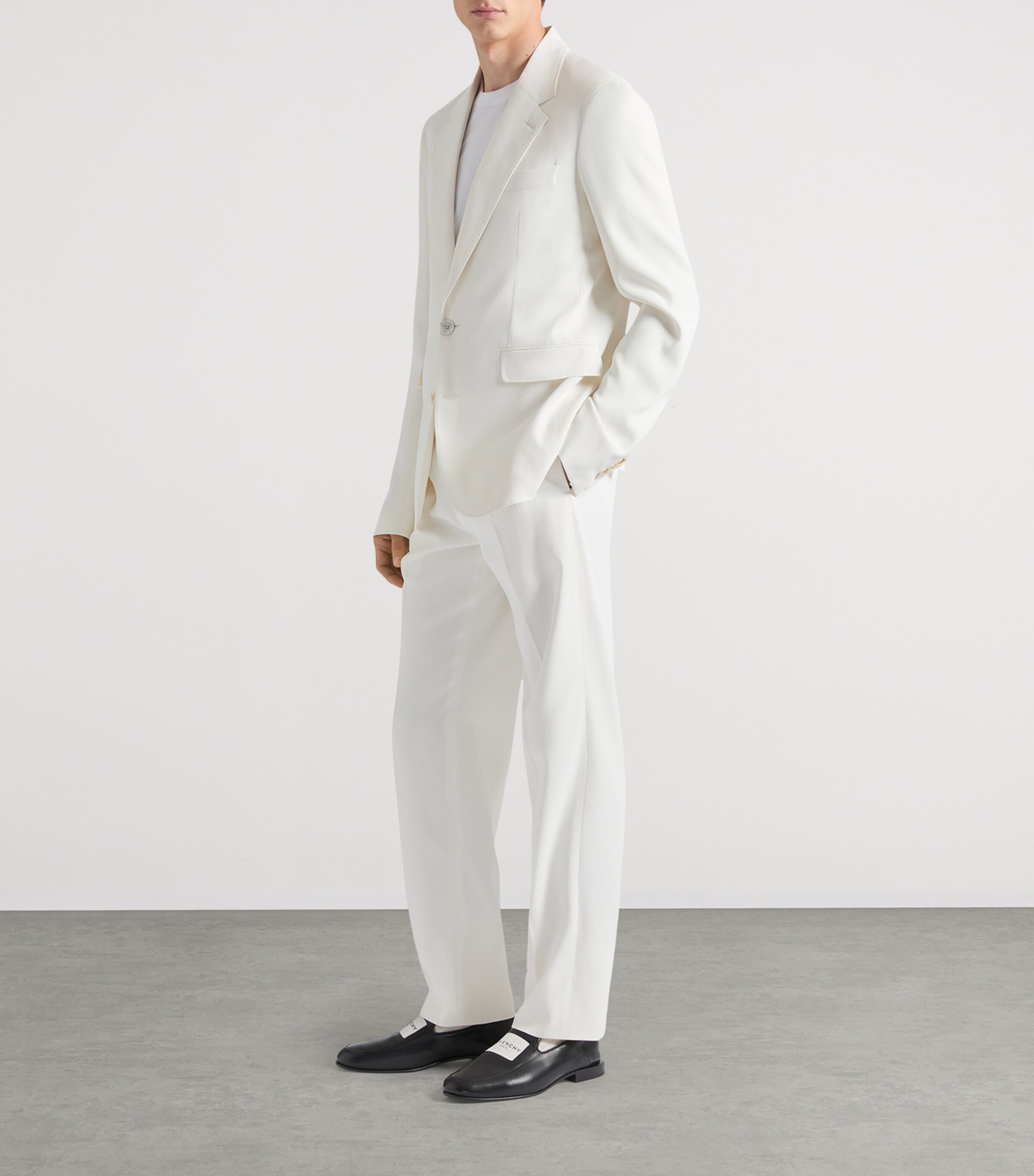 Pleated Tapered Trousers IVORY Image 3