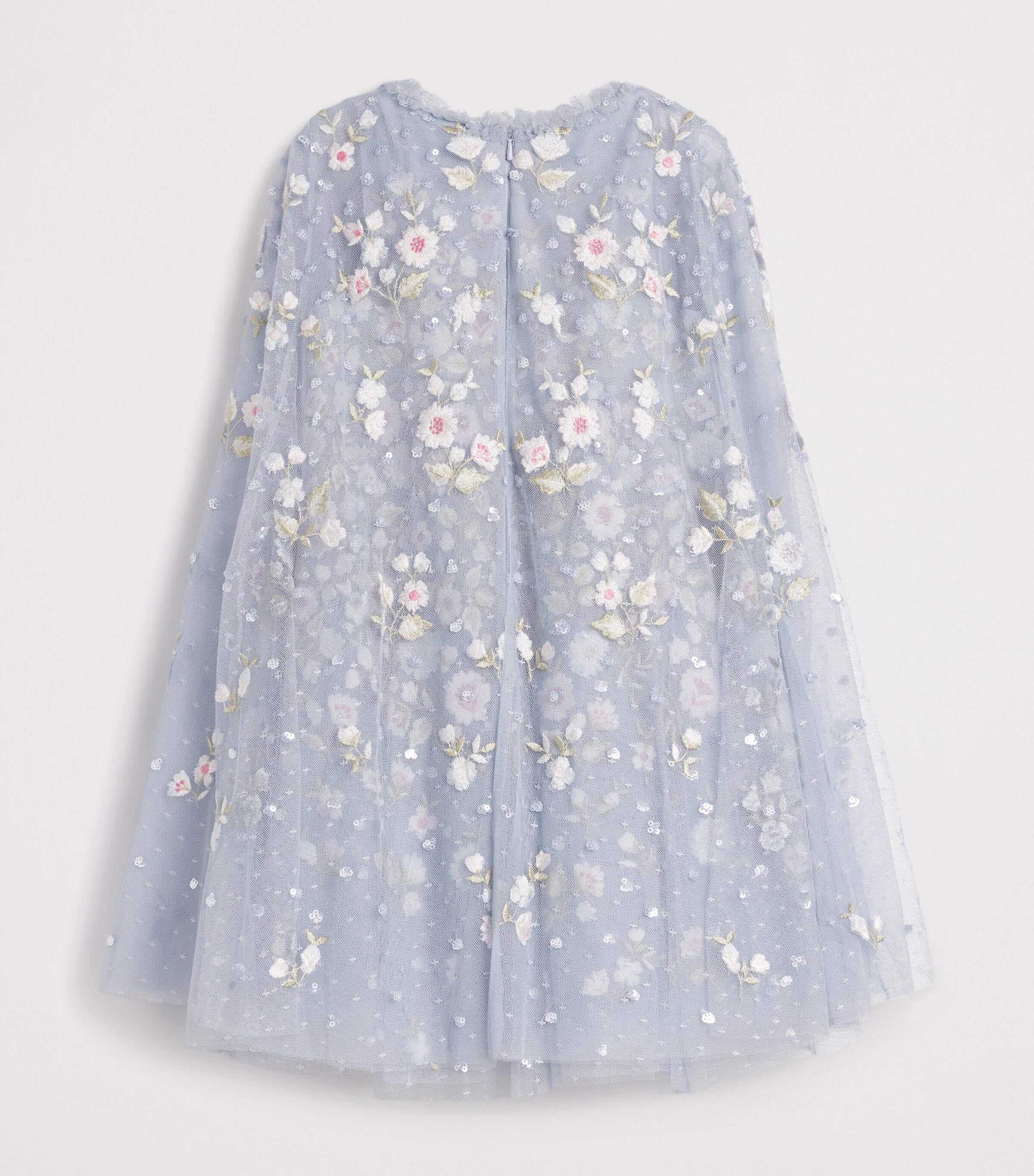 Tulle Cape Ethereal Blooms Dress (4-6 Years) SKMSKYLIGHT/MULT Image 2