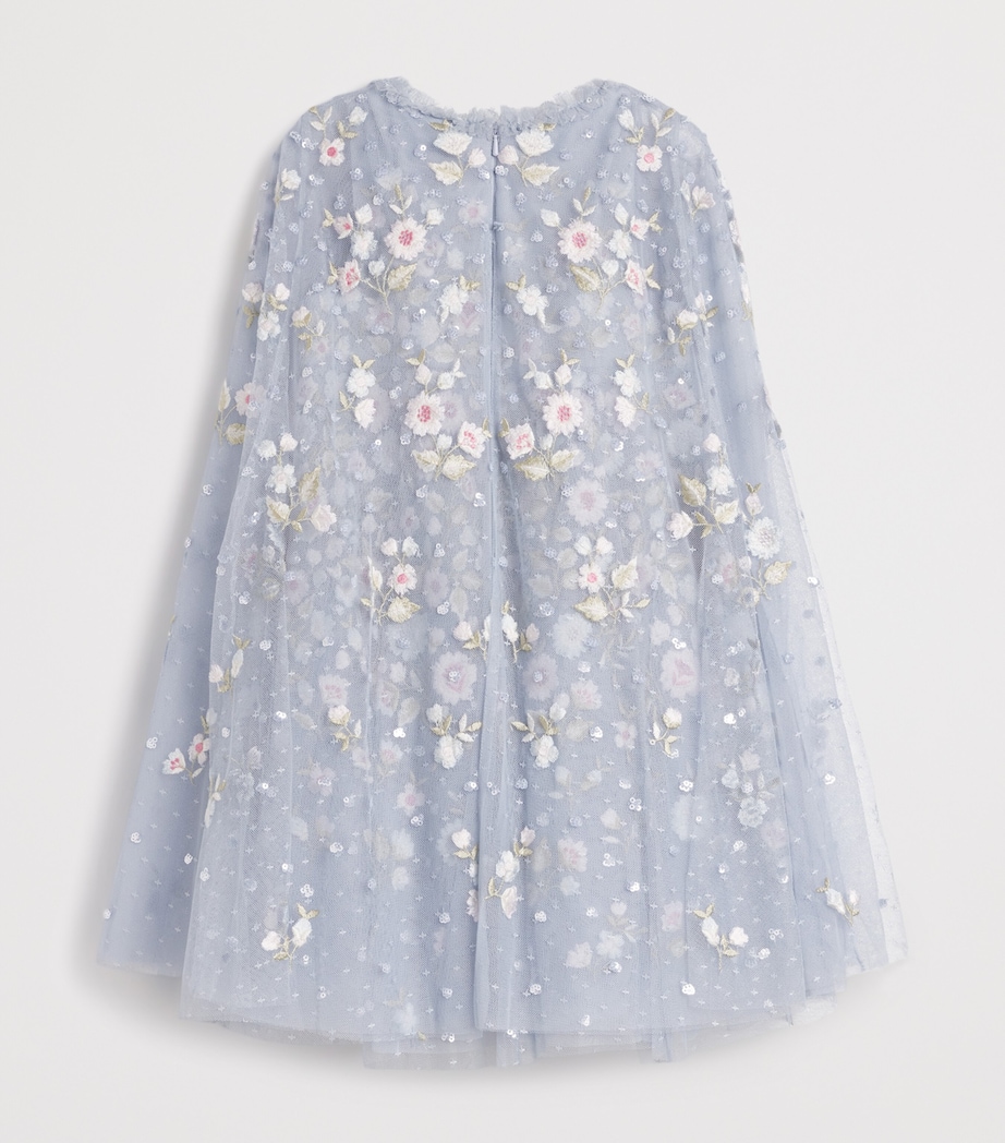 Tulle Cape Ethereal Blooms Dress (4-6 Years) SKMSKYLIGHT/MULT Image 2