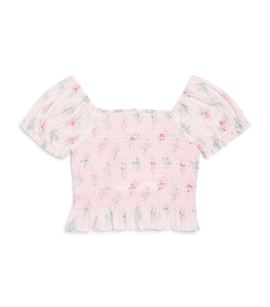 LoveShackFancy Cotton Fabielle Top (2-6 Years) Eudrseau De Rose Image 1