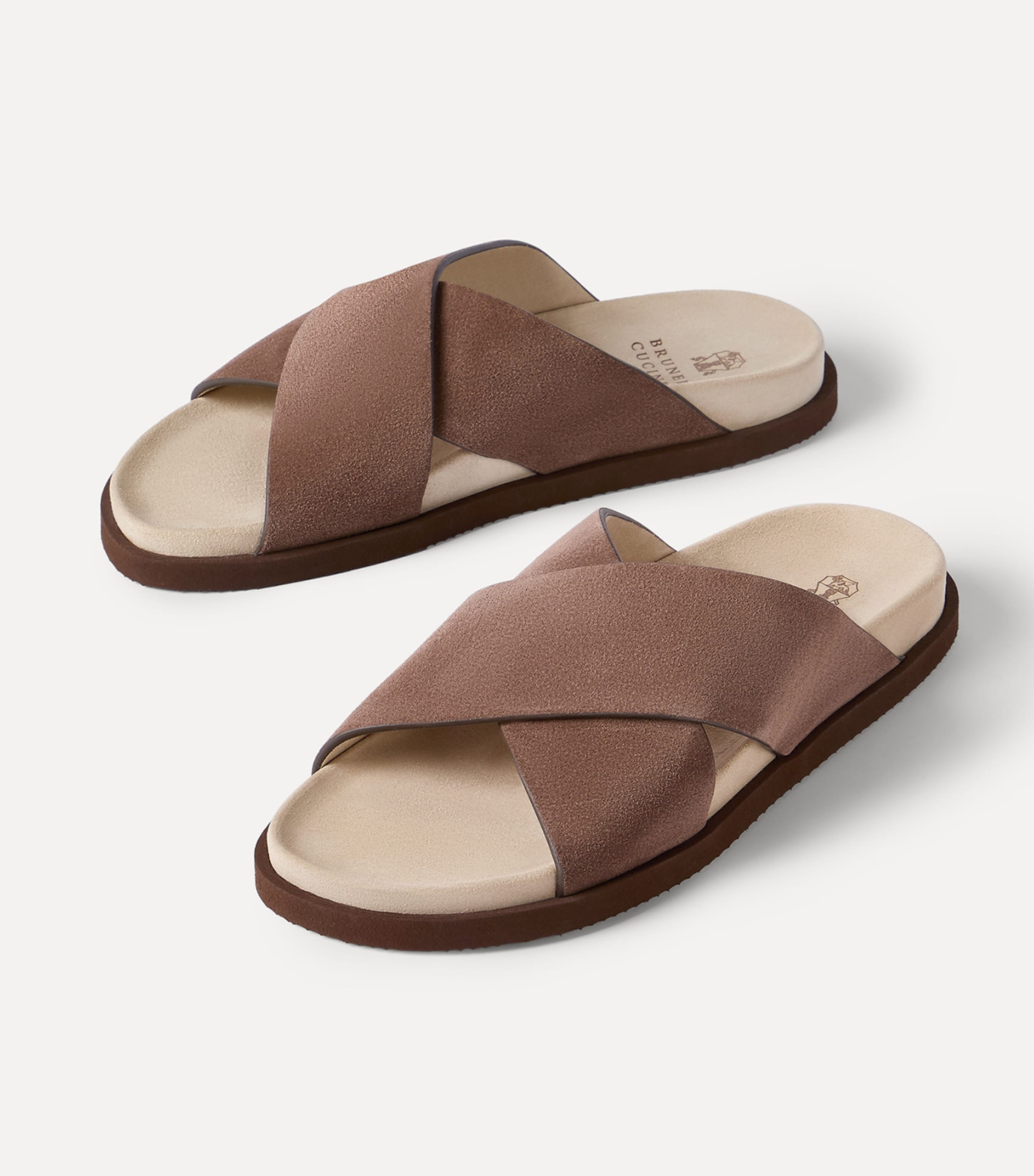 Brunello Cucinelli Suede Crossover Sandals Image 6