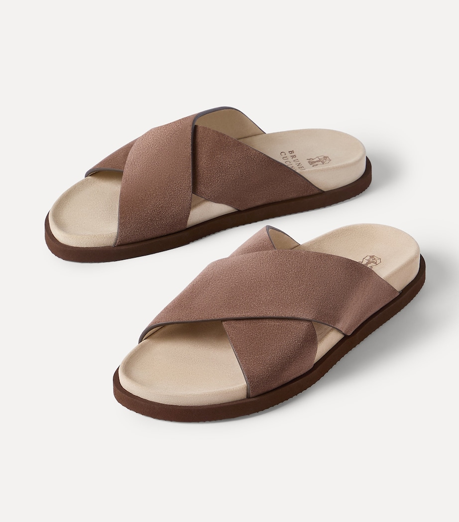 Brunello Cucinelli Suede Crossover Sandals Image 6