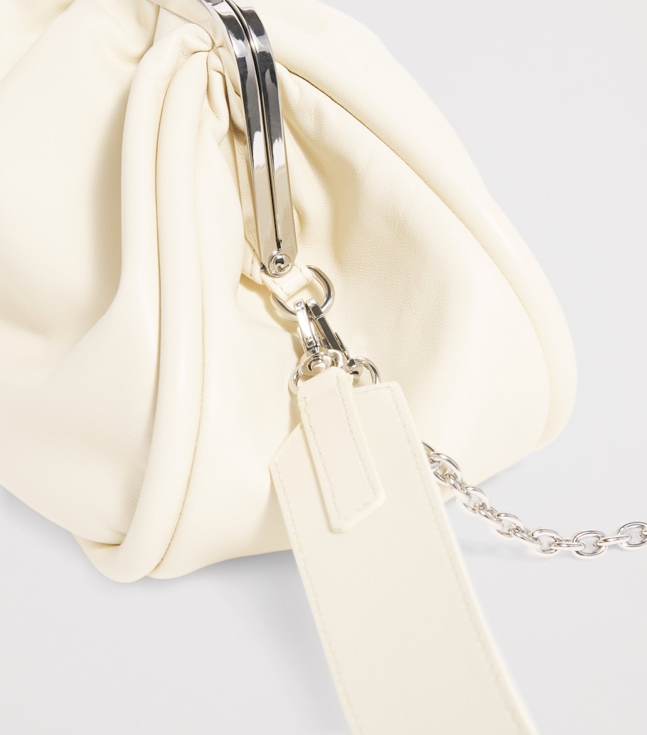 Medium Leather Pasticcino Clutch Bag IVORY Image 6