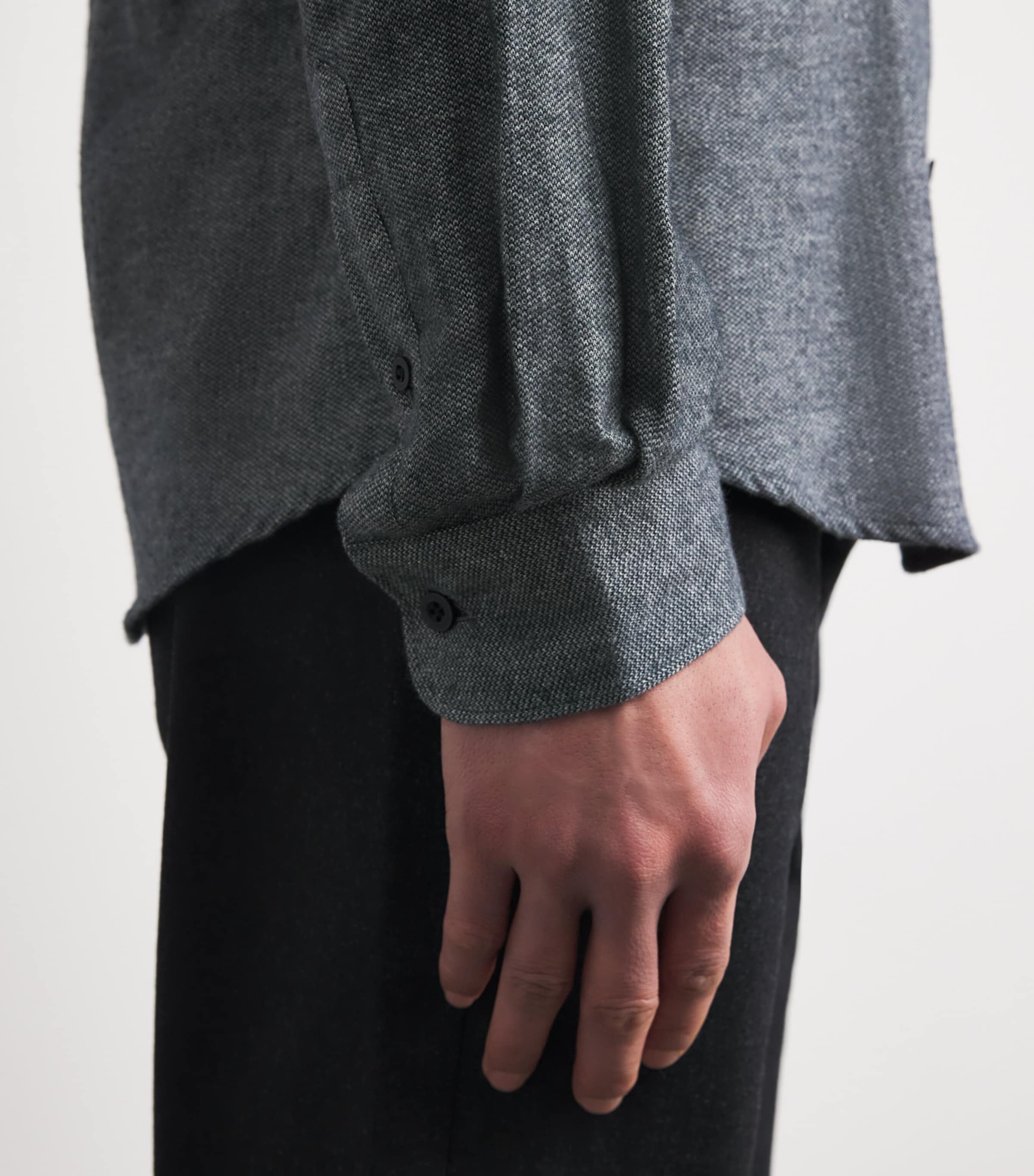 Brushed Cotton Shirt CHARCOAL MELANGE Image 6