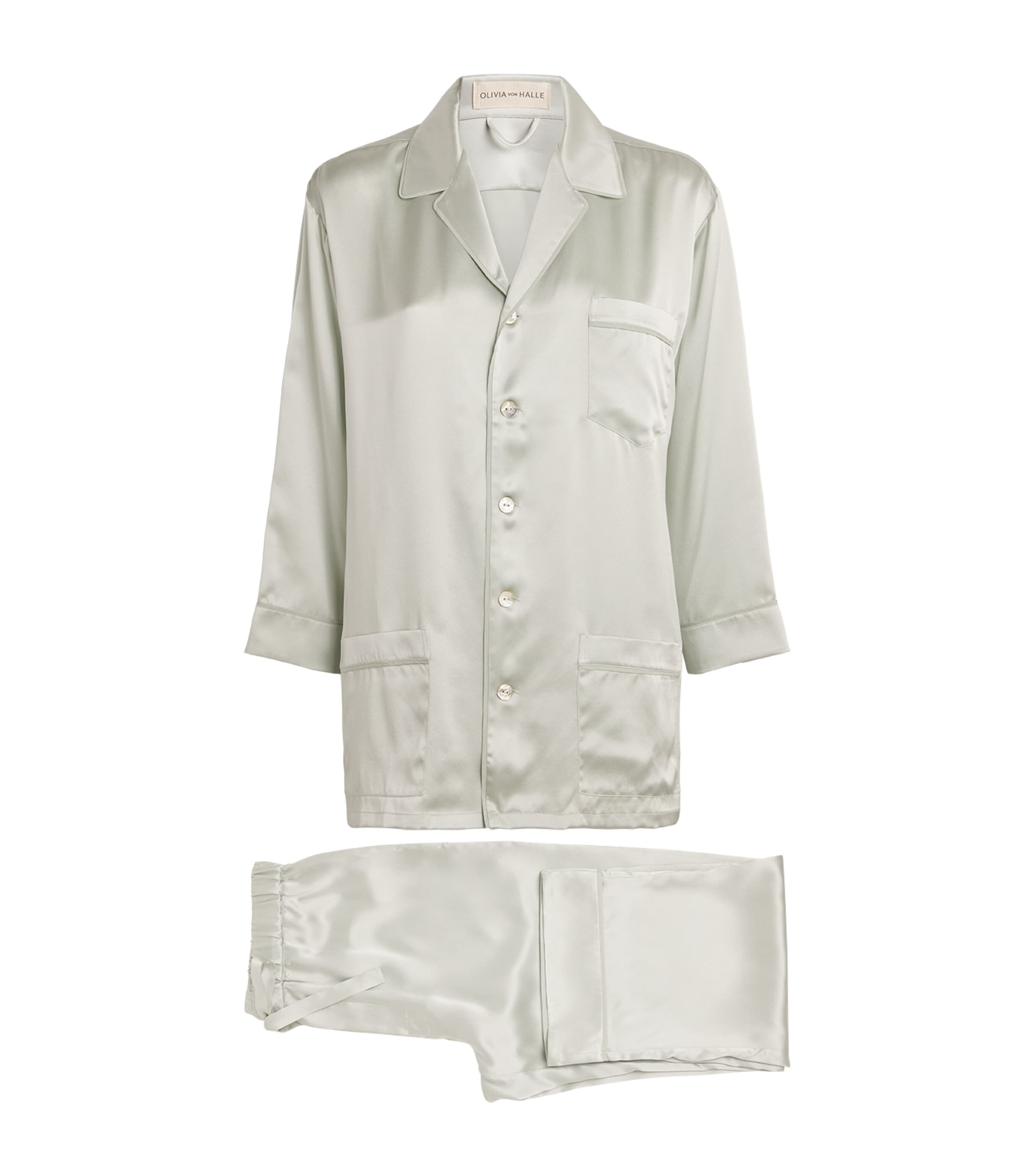 Olivia Von Halle Silk Fifi Pyjama Set In Blue