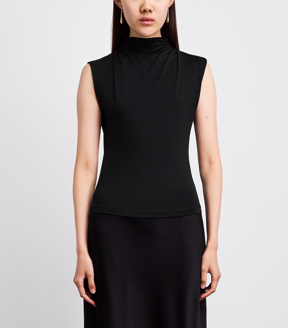 ME+EM Womens Sleeveless Draped Top Black Image 4
