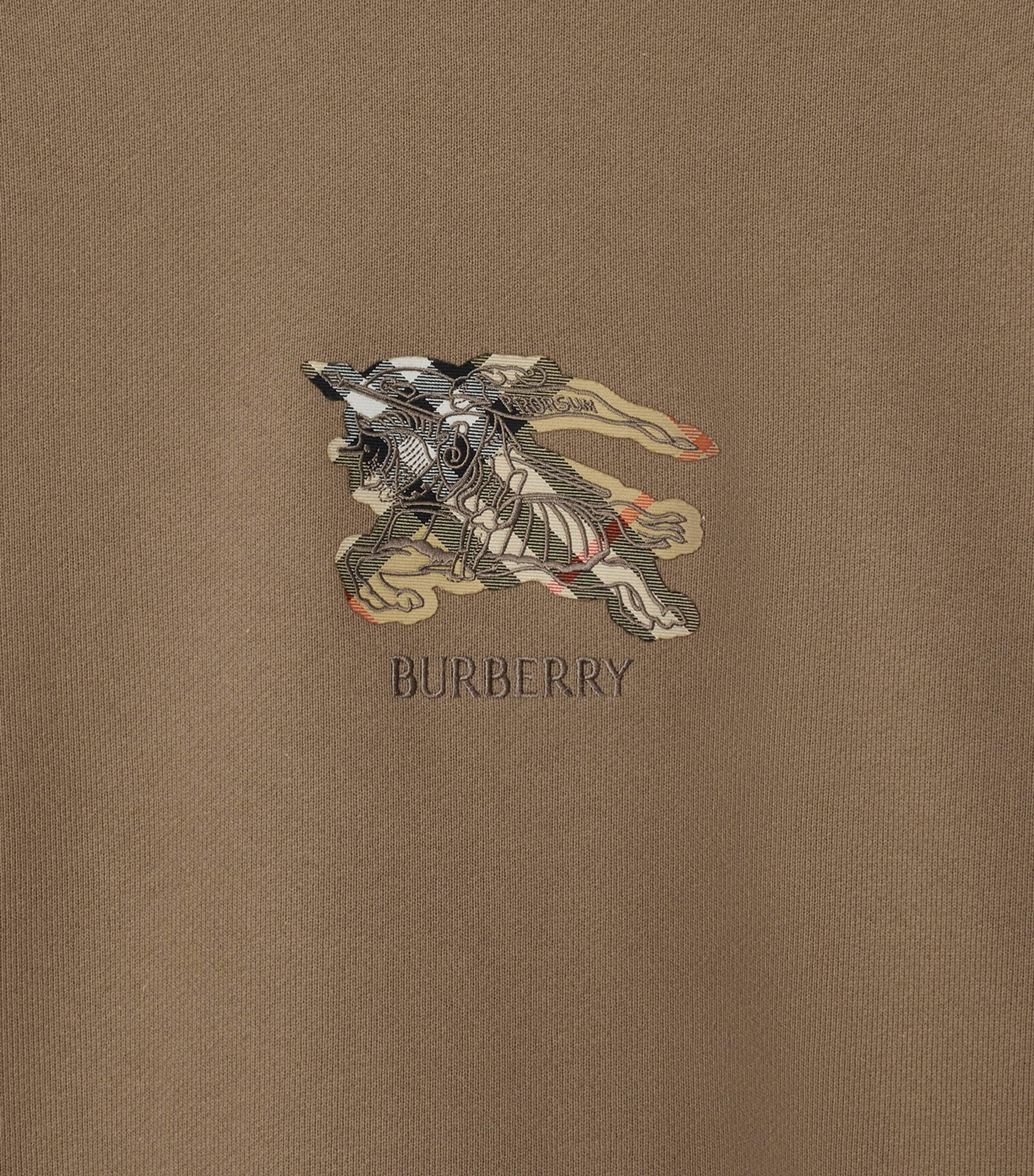 Cotton EKD Check Slim Sweatshirt CLAY BROWN Image 3