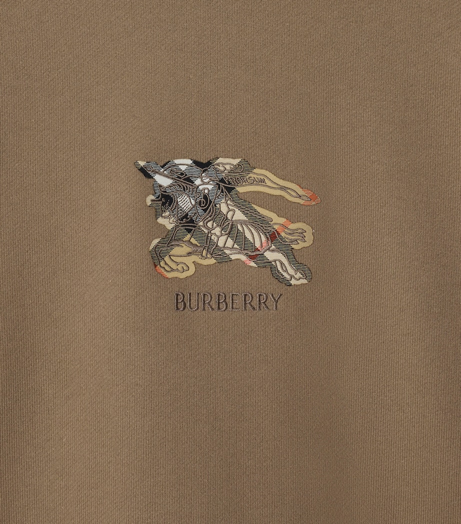 Cotton EKD Check Slim Sweatshirt CLAY BROWN Image 3