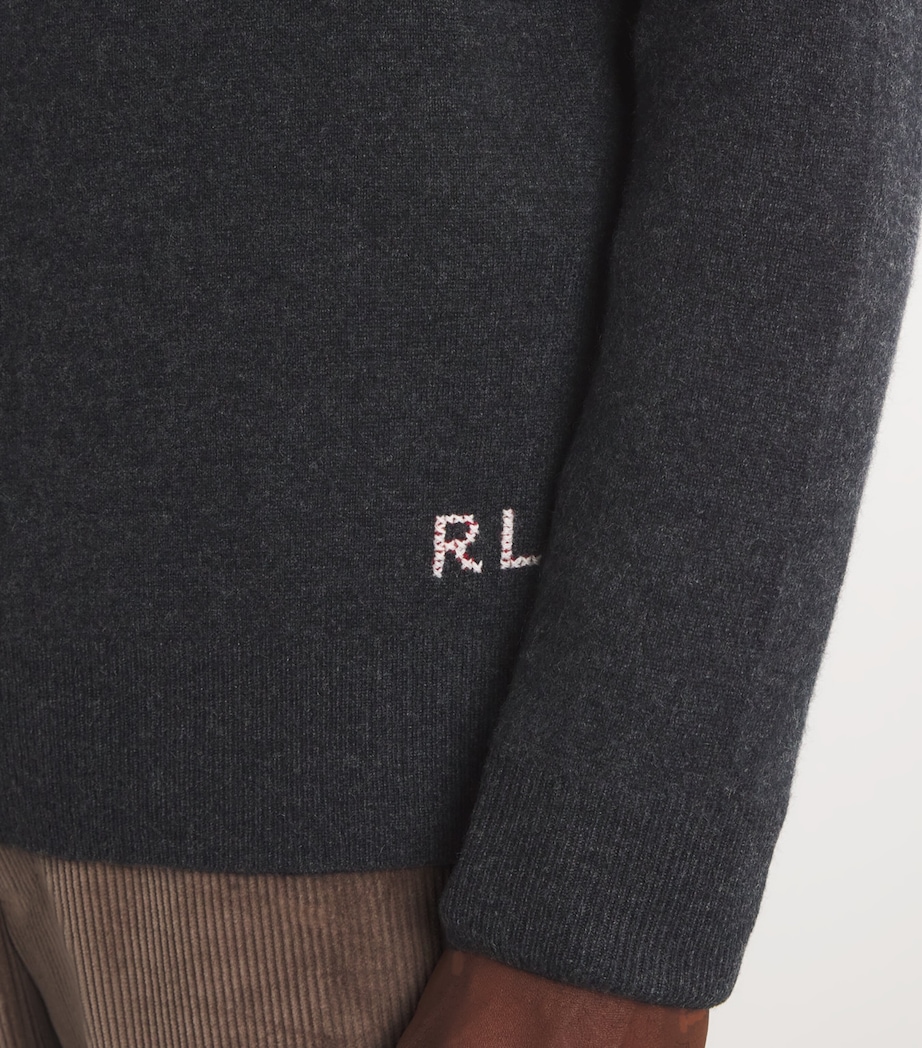 Polo Ralph Lauren Mens Cashmere Dog Sweater Grey Image 5