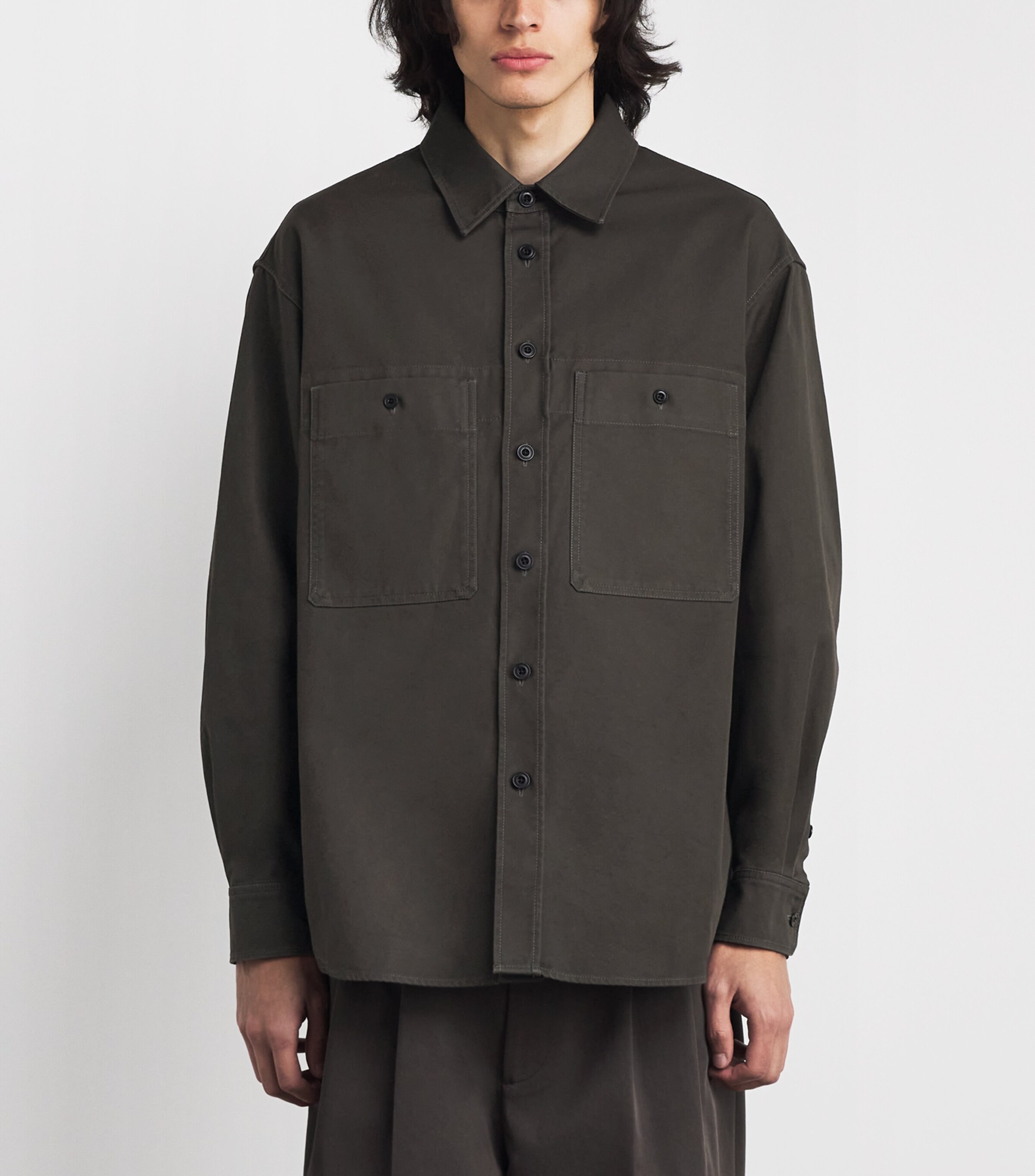 Lemaire Mens Cotton Utility Shirt Espresso Image 4