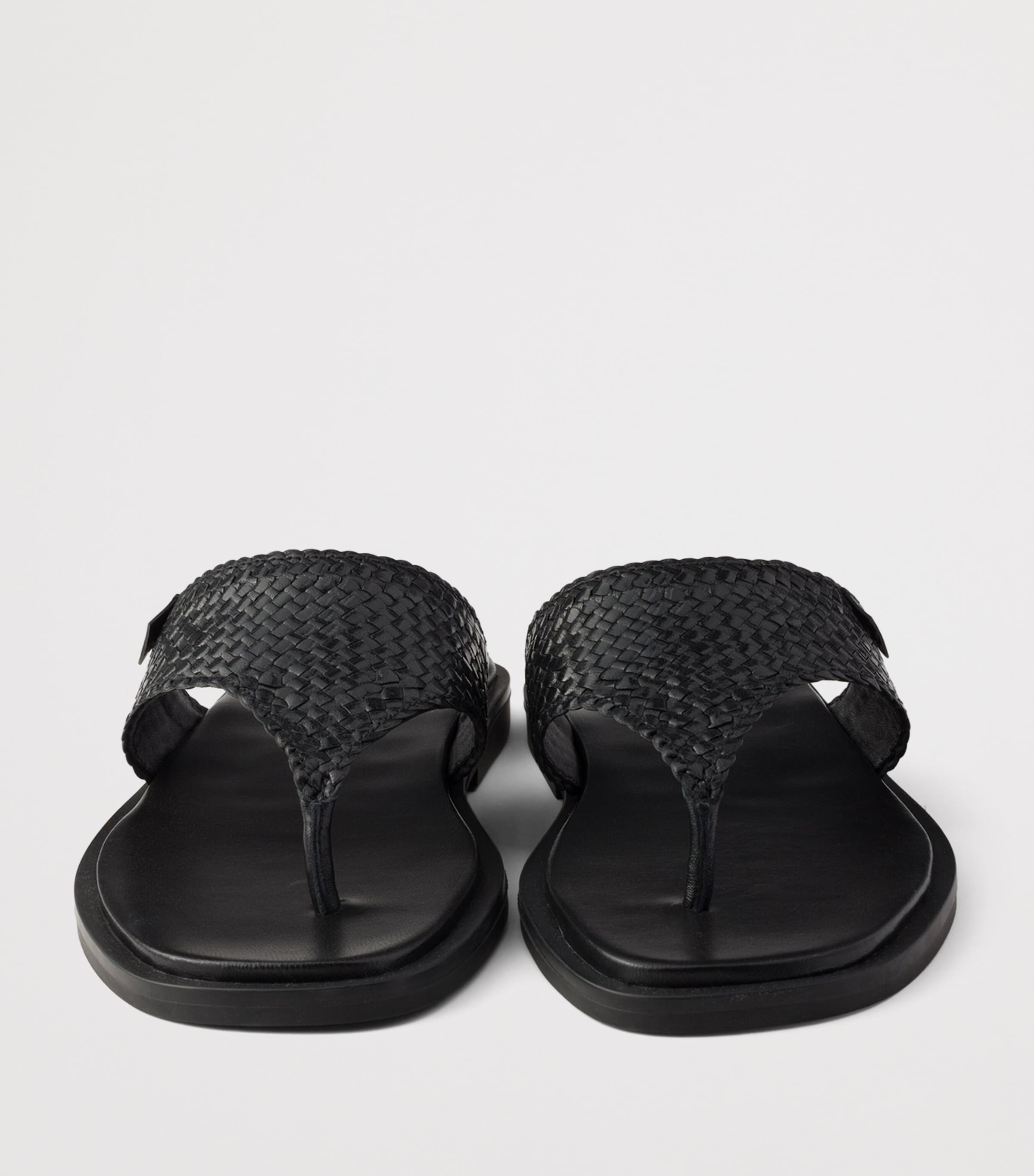 Prada Leather Woven Flip Flops Image 5