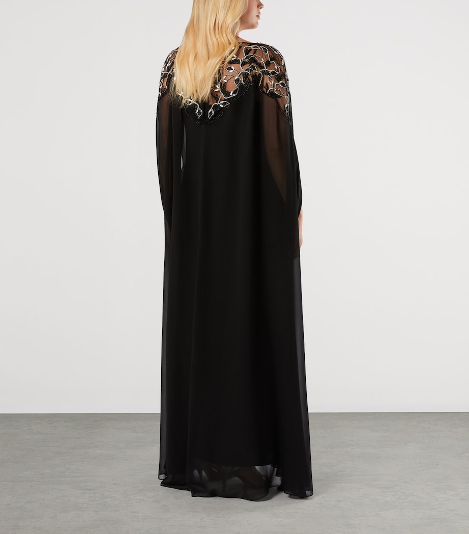 Marina Rinaldi Womens Embellished Maxi Dress and Cape Black Image 4