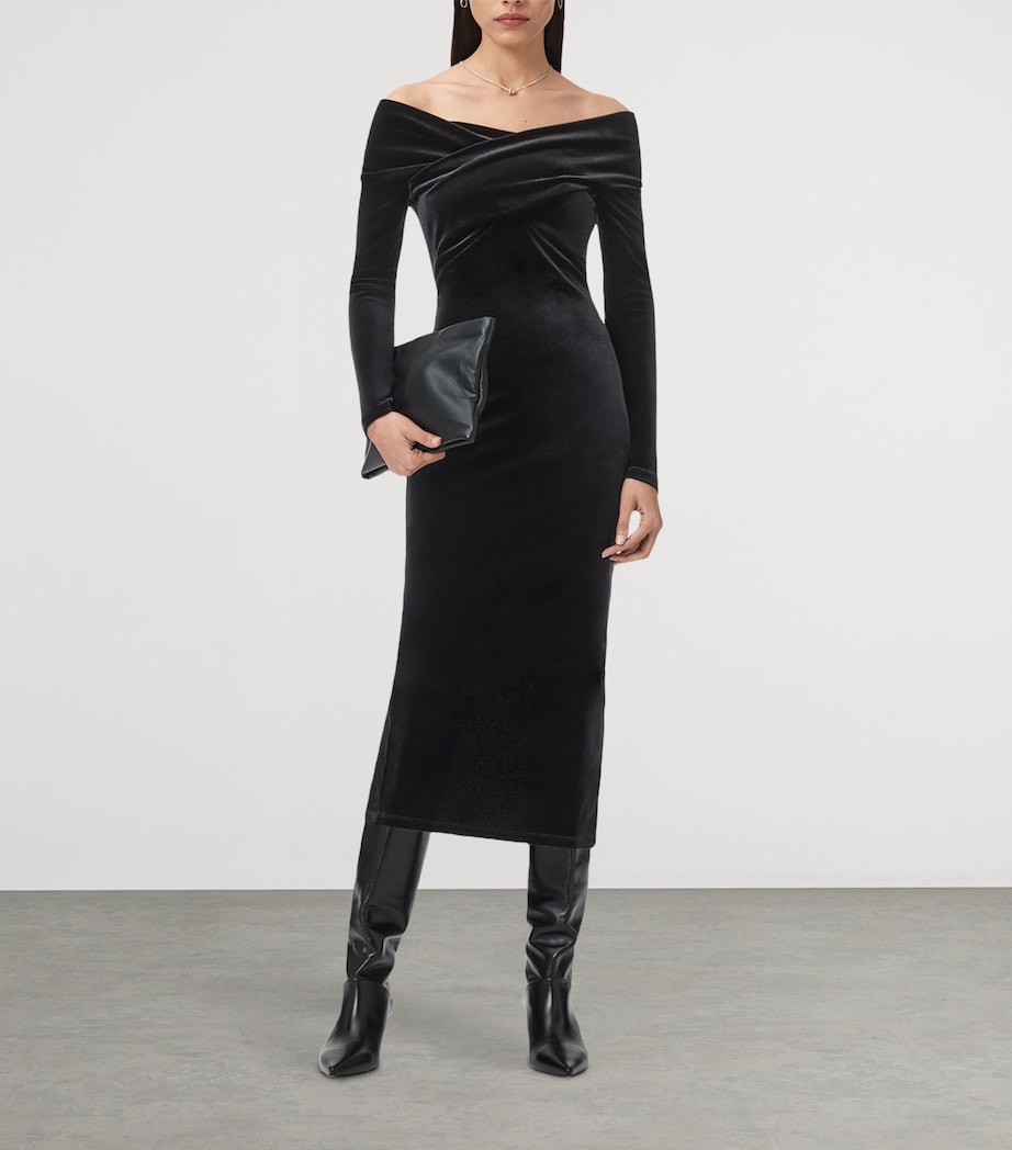 Velvet Delta Midi Dress BLACK Image 2