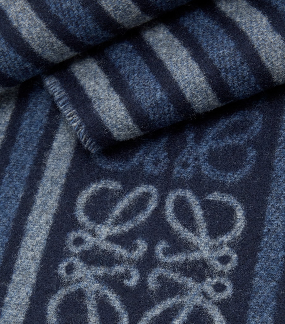 Wool-Cashmere Anagram Scarf DARK NAVY BLUE Image 3