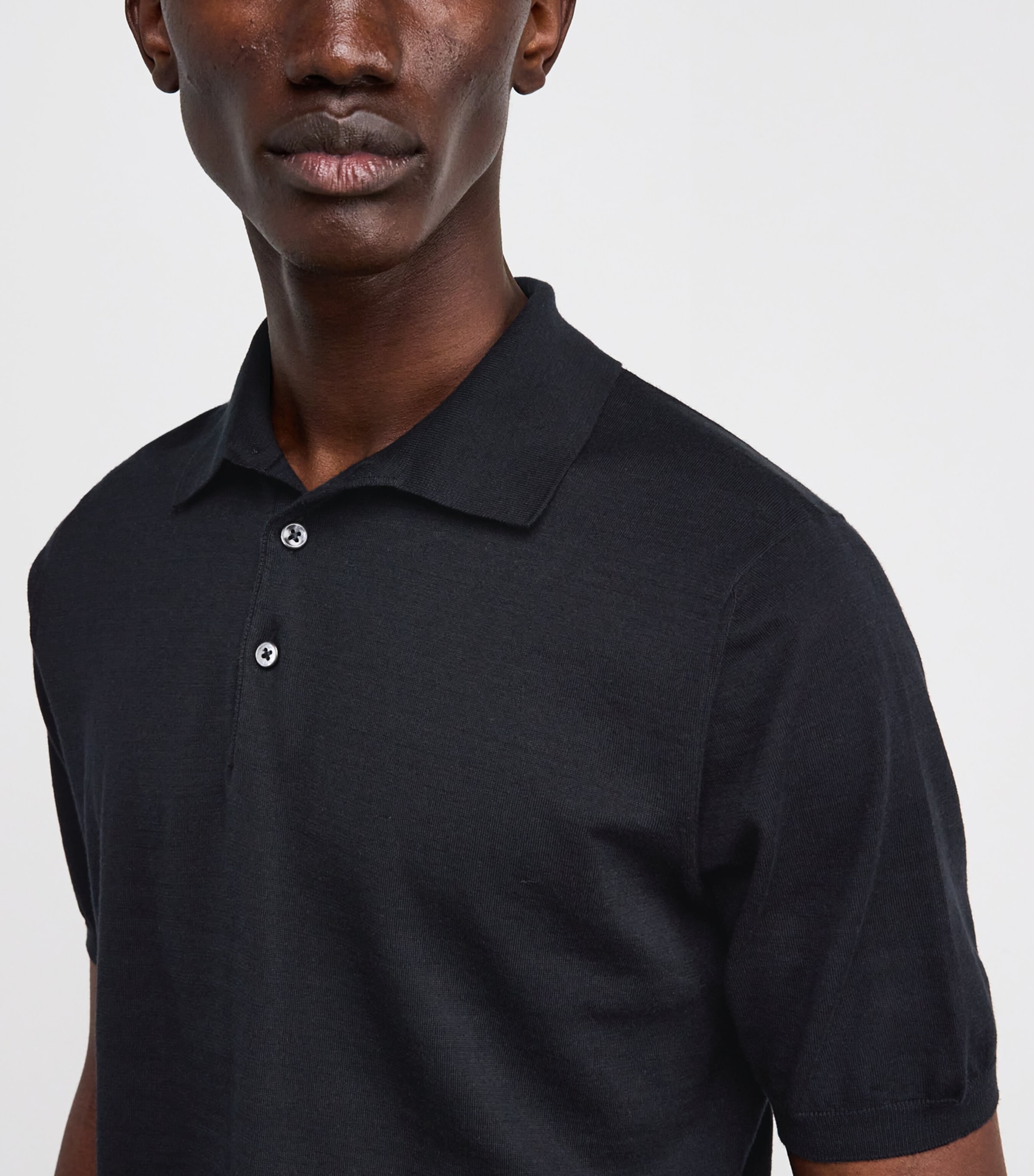 Cotton-Cashmere Polo Shirt E.19-NAVY Image 6