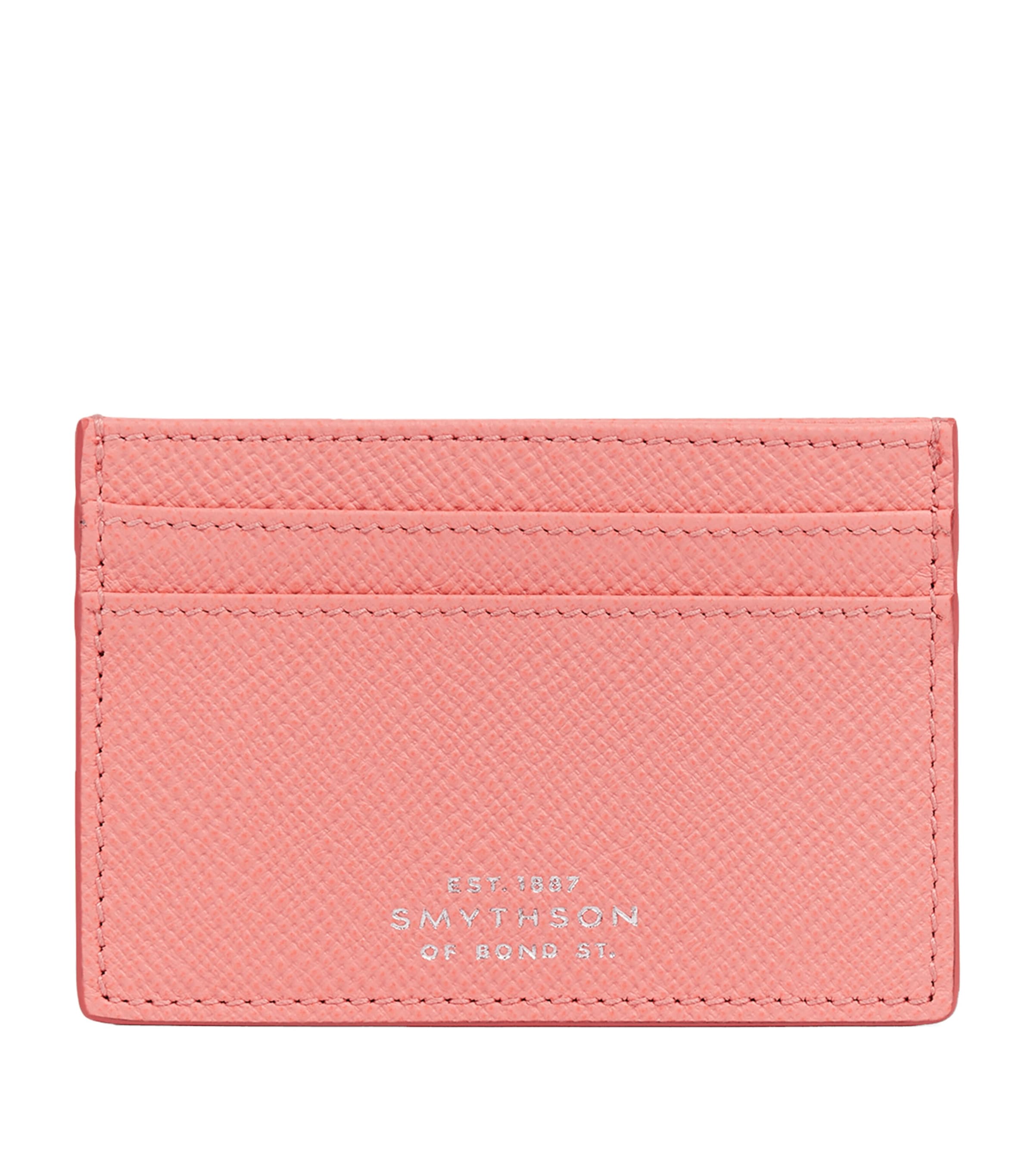 Smythson Calfskin Panama Card Holder Candy Pink Image 1