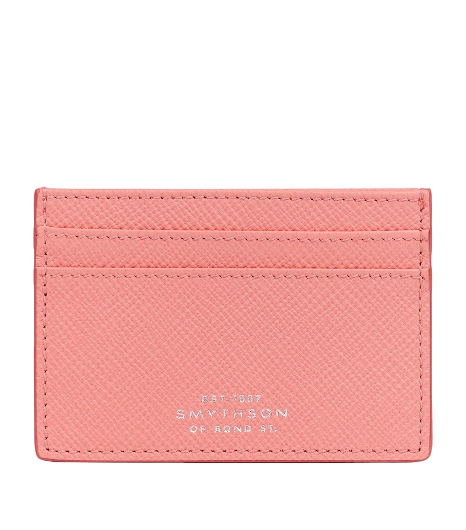 Smythson Calfskin Panama Card Holder Candy Pink Image 1