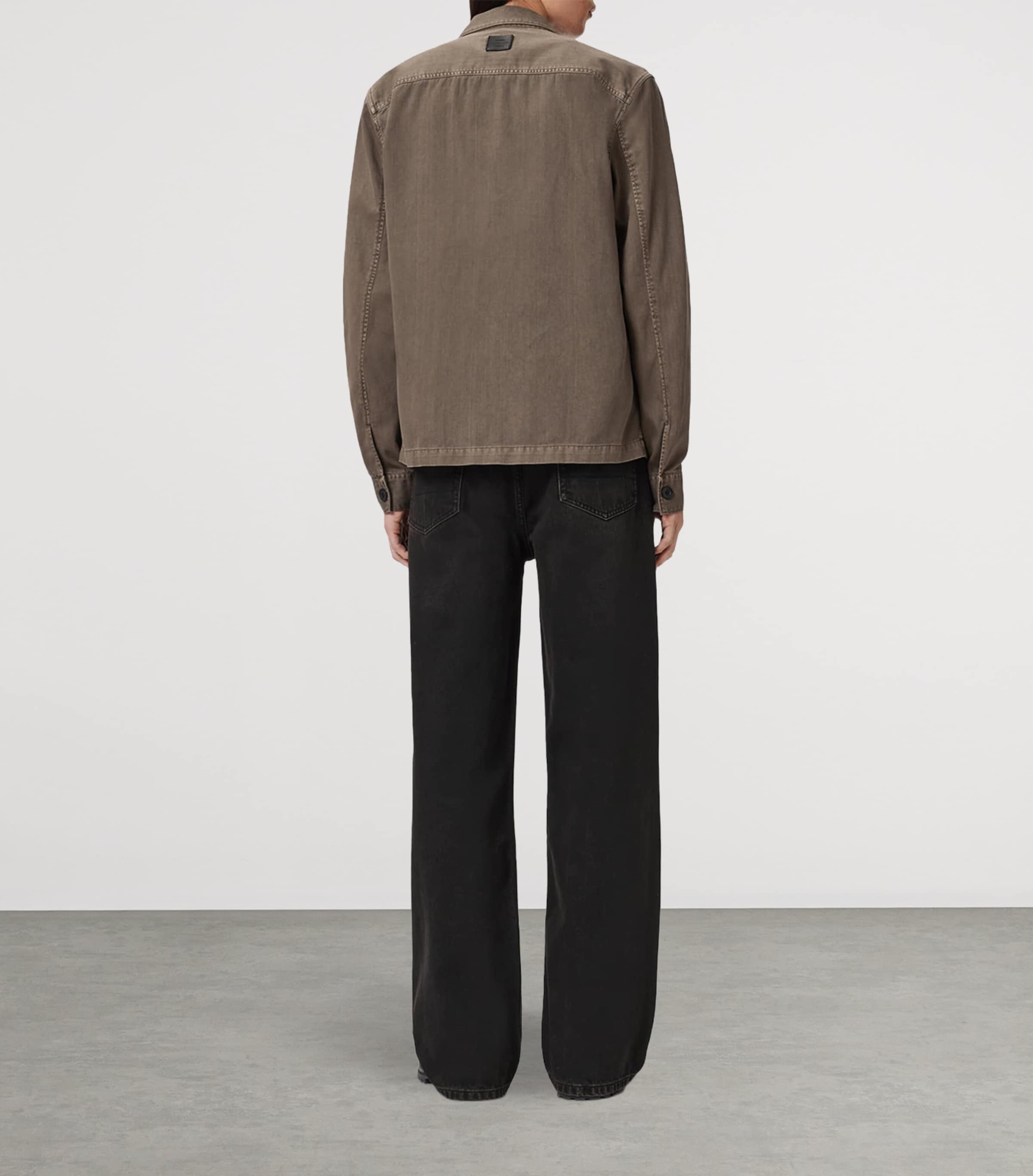 AllSaints Mens Lenny Wide-Leg Jeans Overdyed Brown Image 7