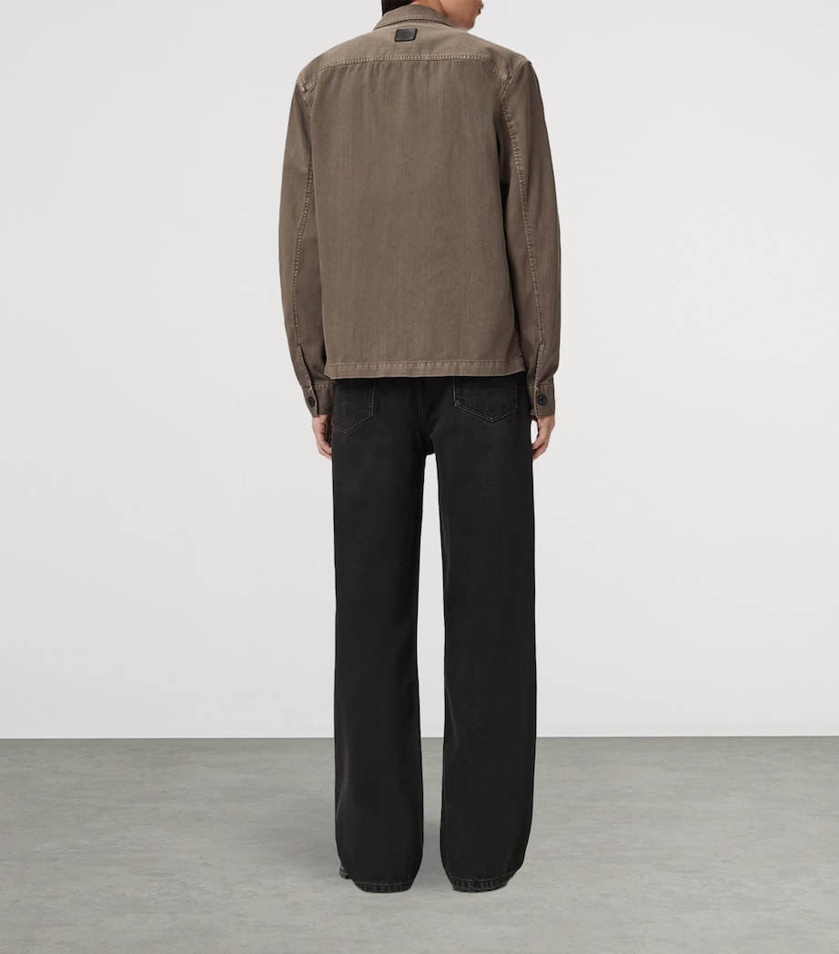 AllSaints Mens Lenny Wide-Leg Jeans Overdyed Brown Image 7