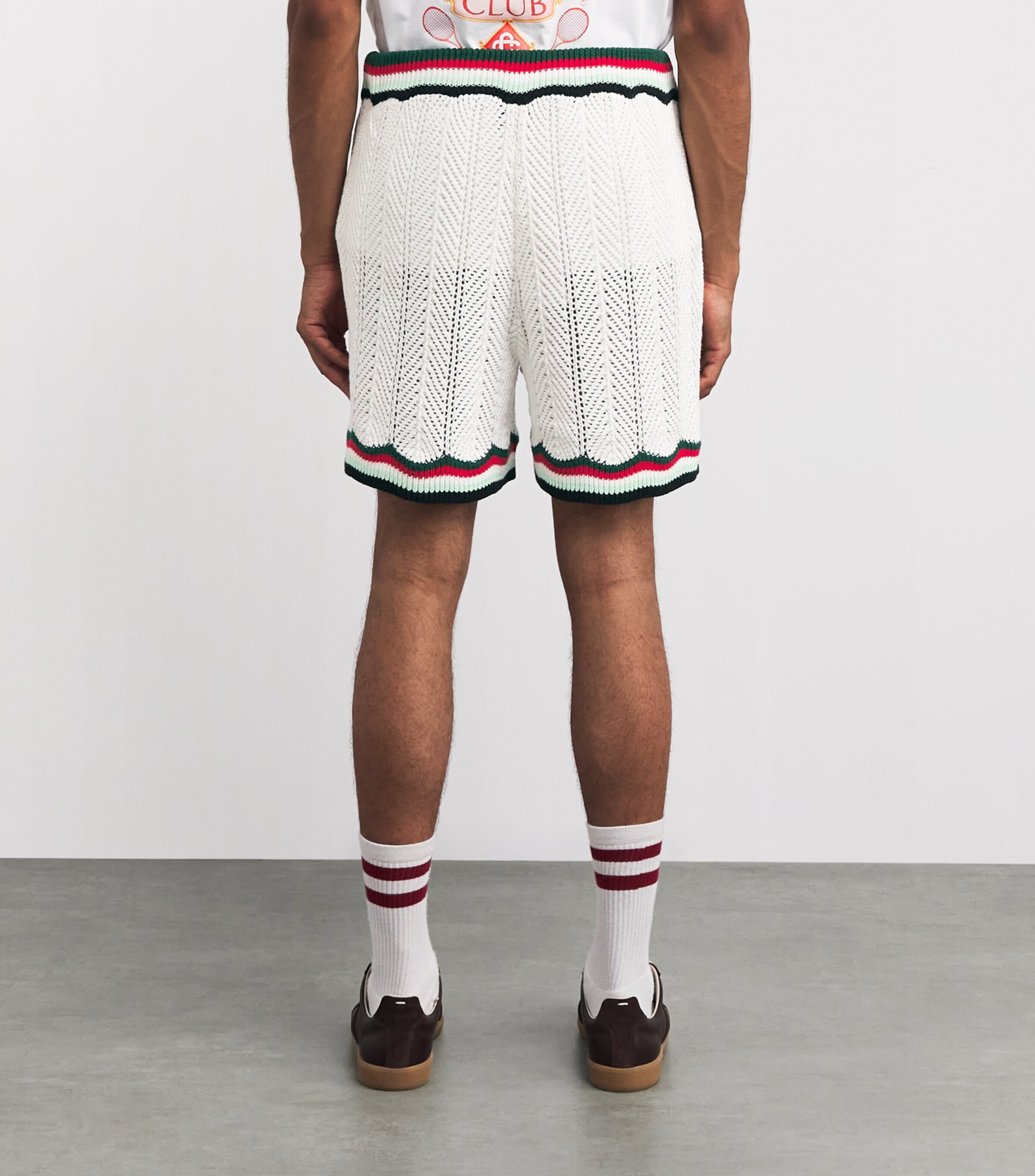 Cotton Chevron Crochet Shorts WHITE Image 4