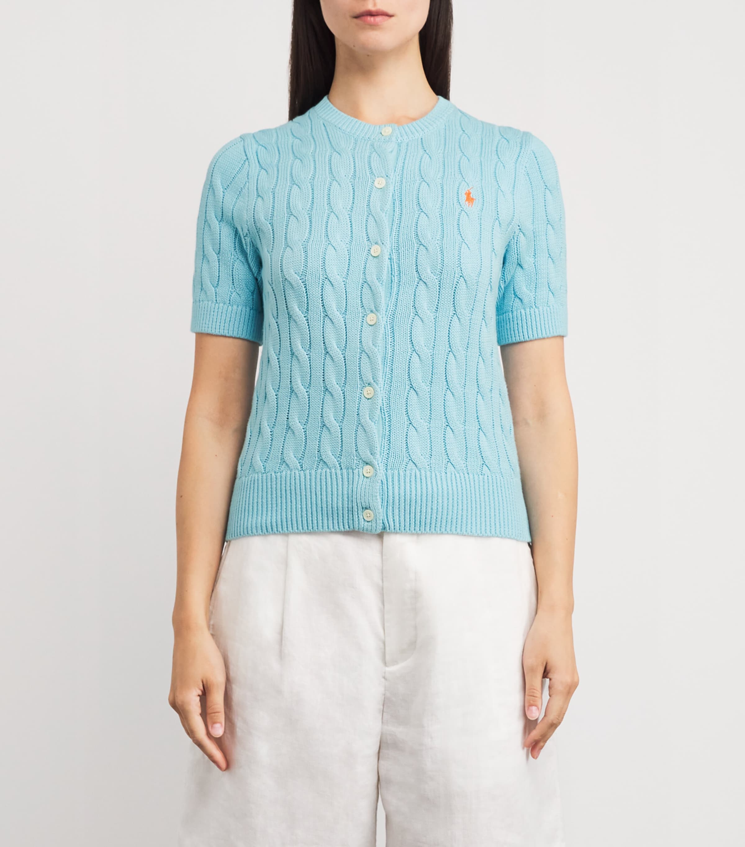 RALPH LAUREN カーディガン ⚪︎ Polo Ralph Lauren Blue Cotton Cable-Knit Cardigan | Harrods US