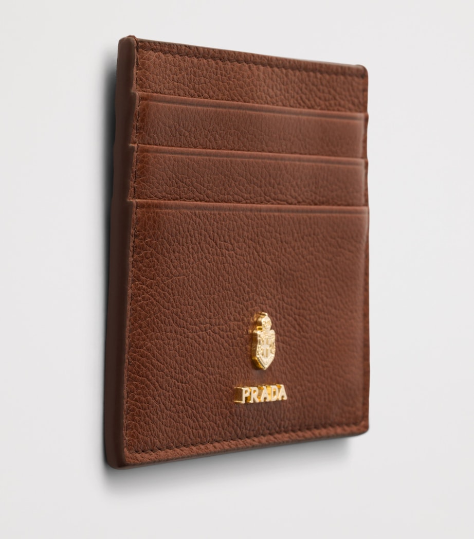 Prada Leather Card Holder Brown Image 4