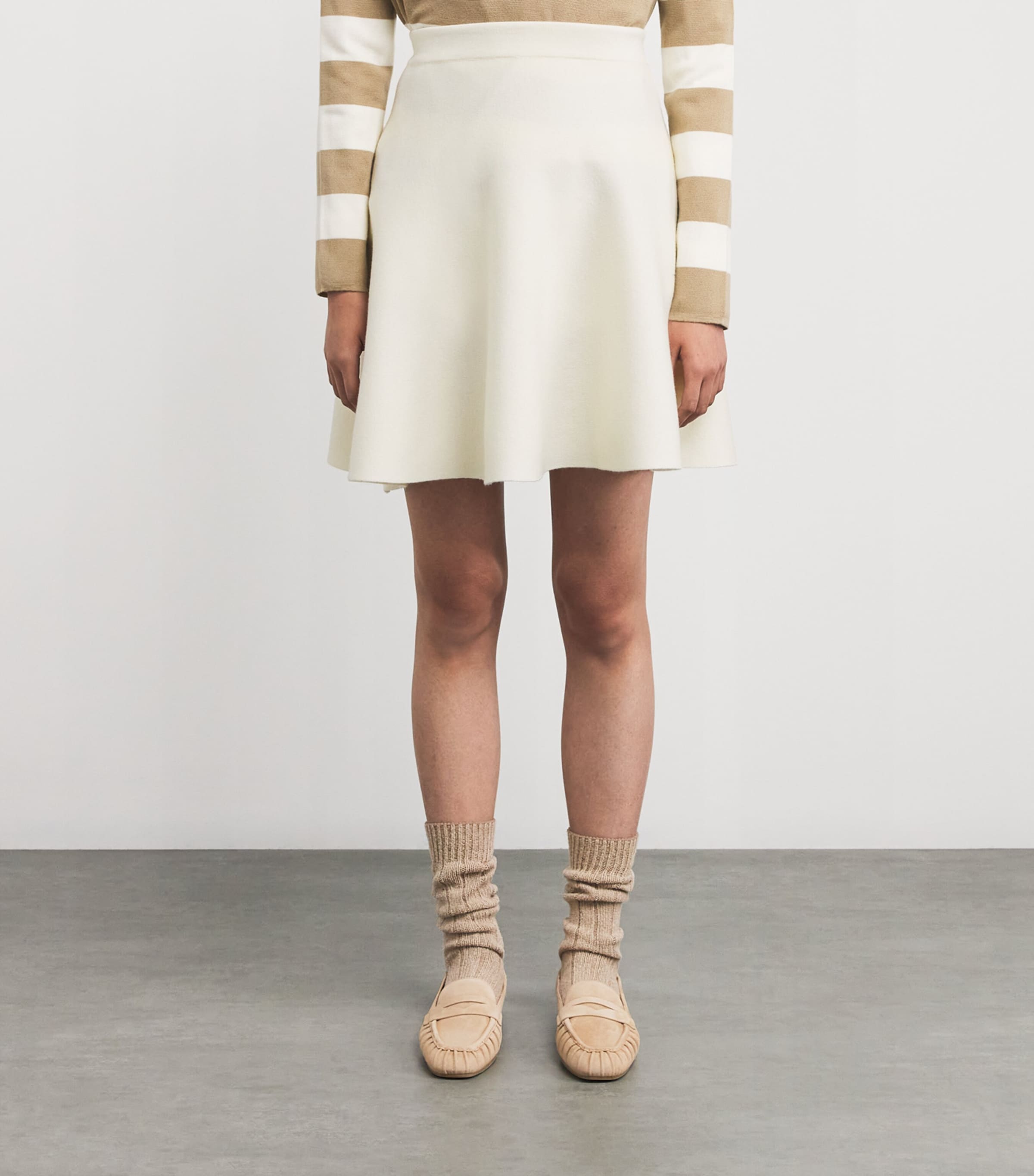 Virgin Wool Knit Midi Skirt SILK Image 3