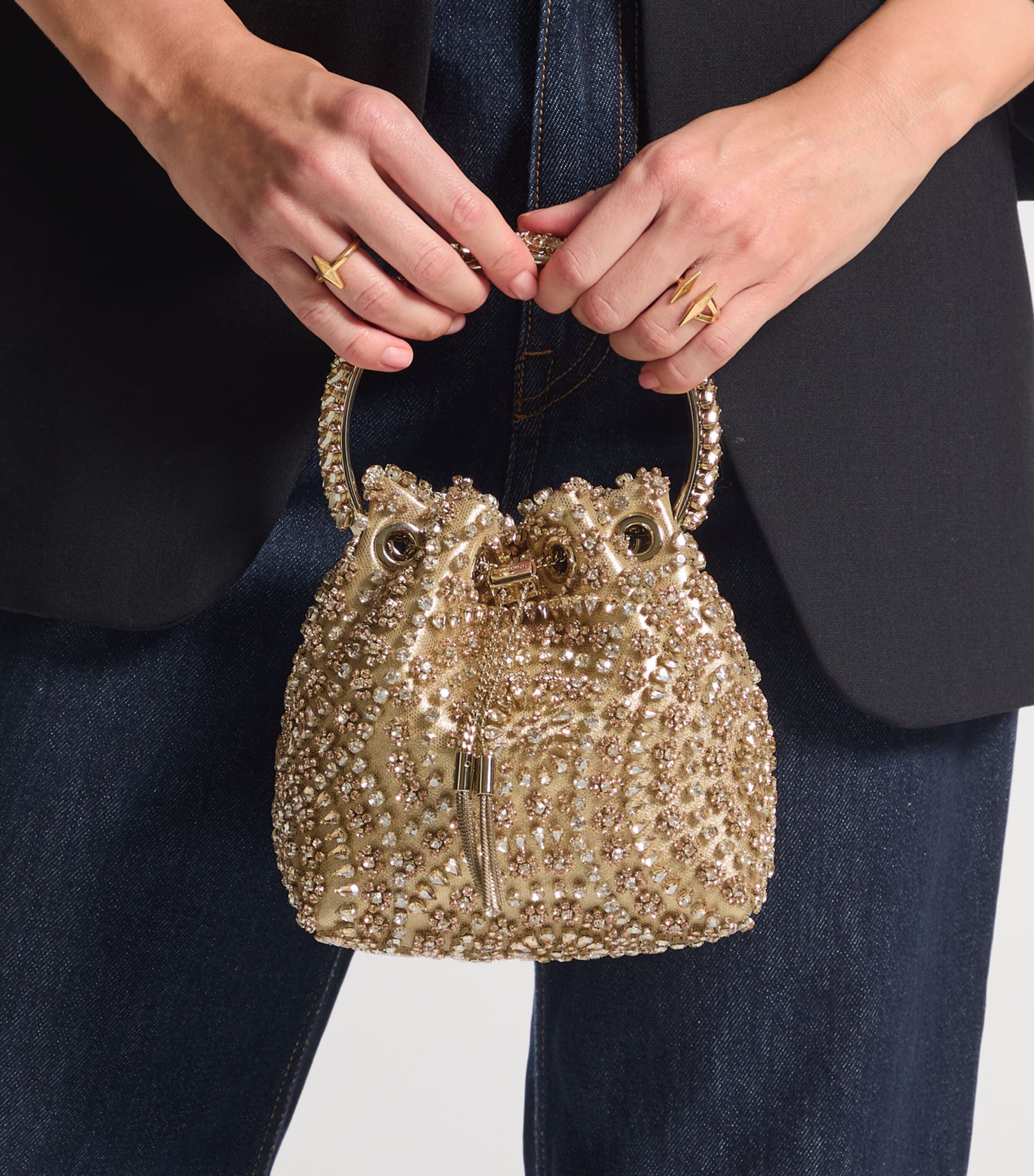 Embellished Bon Bon Top-Handle Bag GOLD MIX/CRYSTAL Image 2