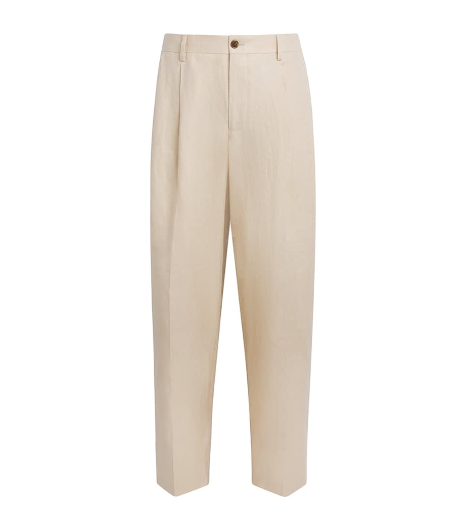 NN.07 Mens Linen Justin Wide-Leg Trousers Honey Silk Image 1