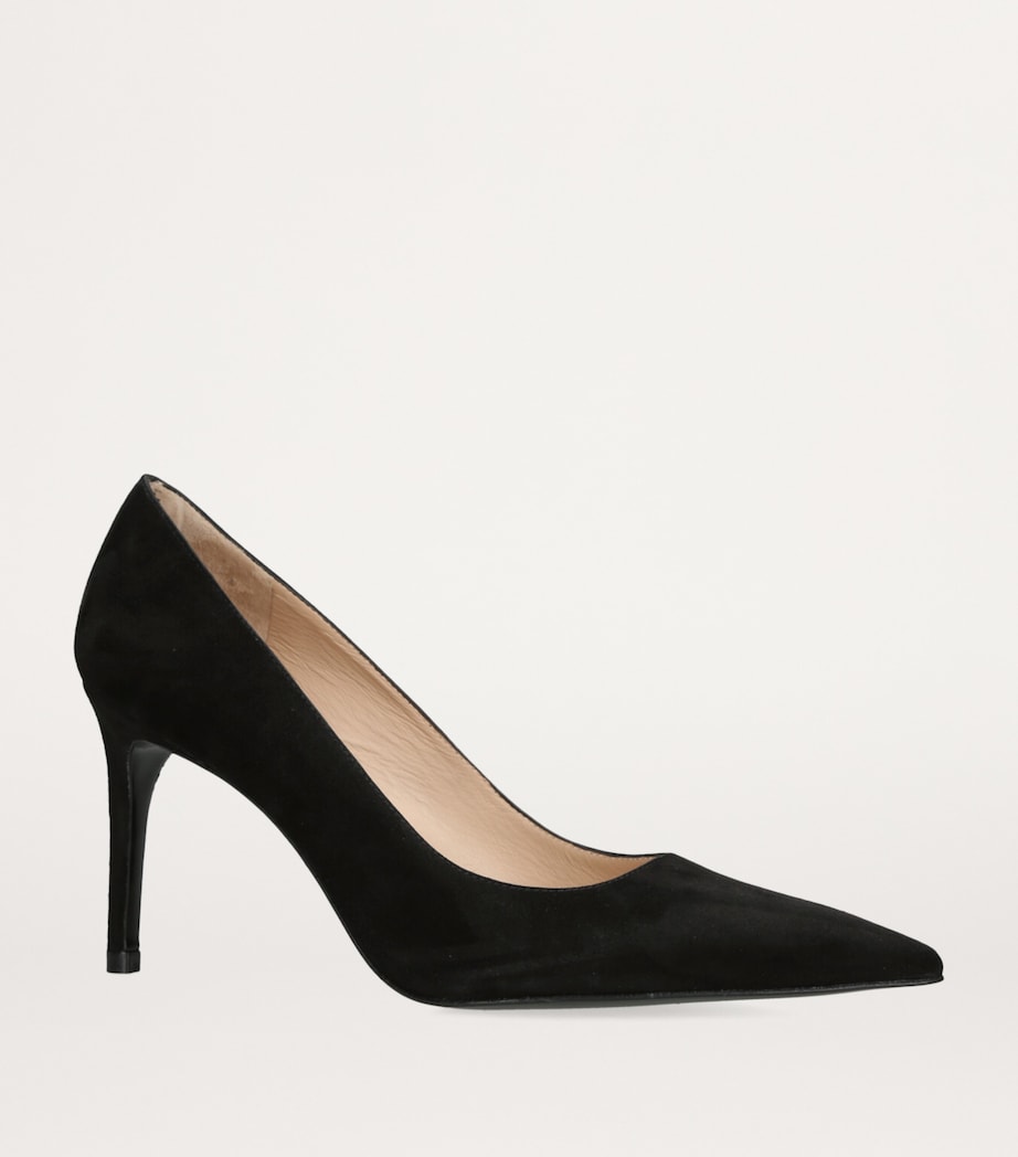 Suede Stuart Power Pumps 85 BLACK Image 3