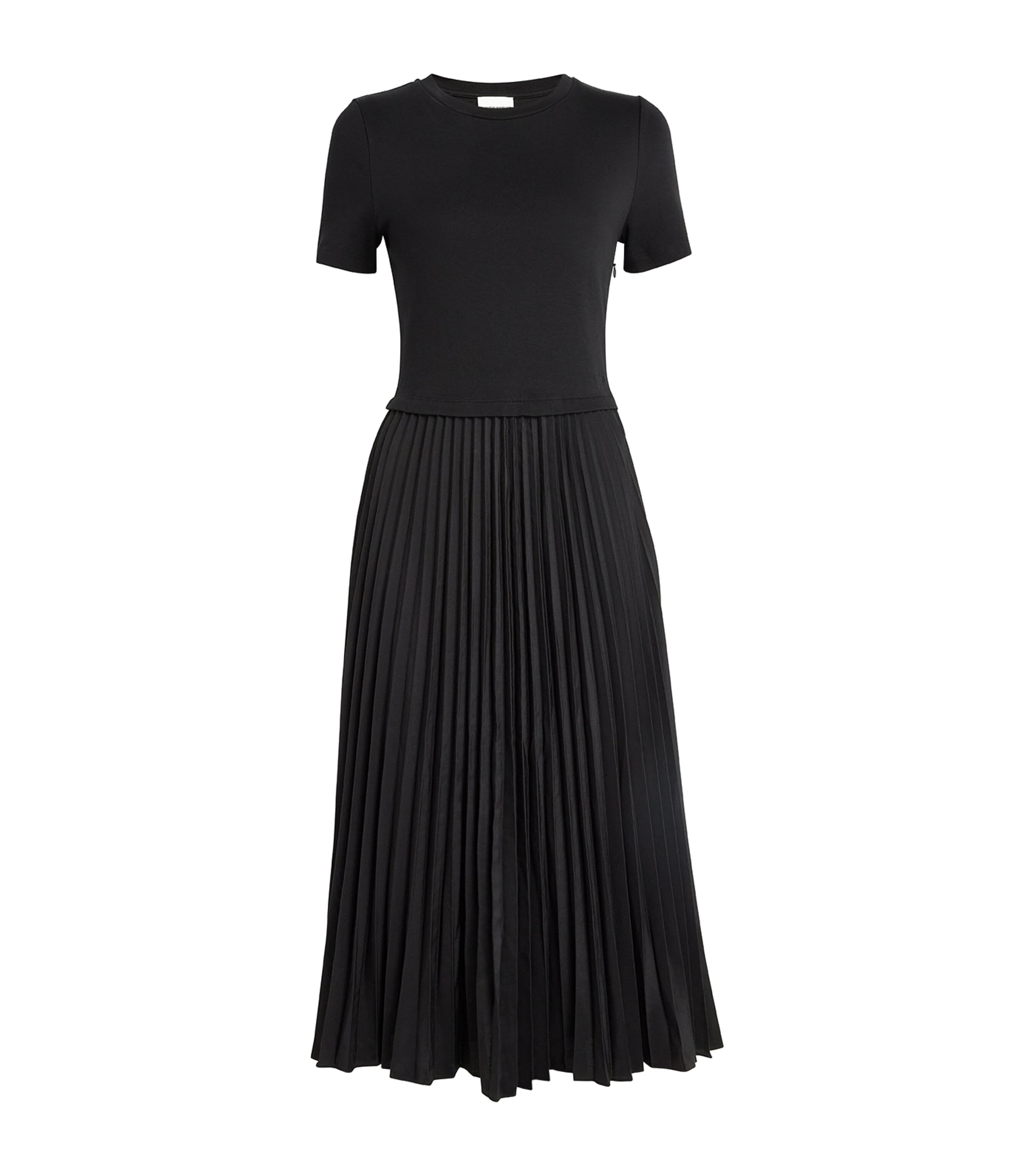 Claudie Pierlot Cotton-blend Pleated Dress In Black